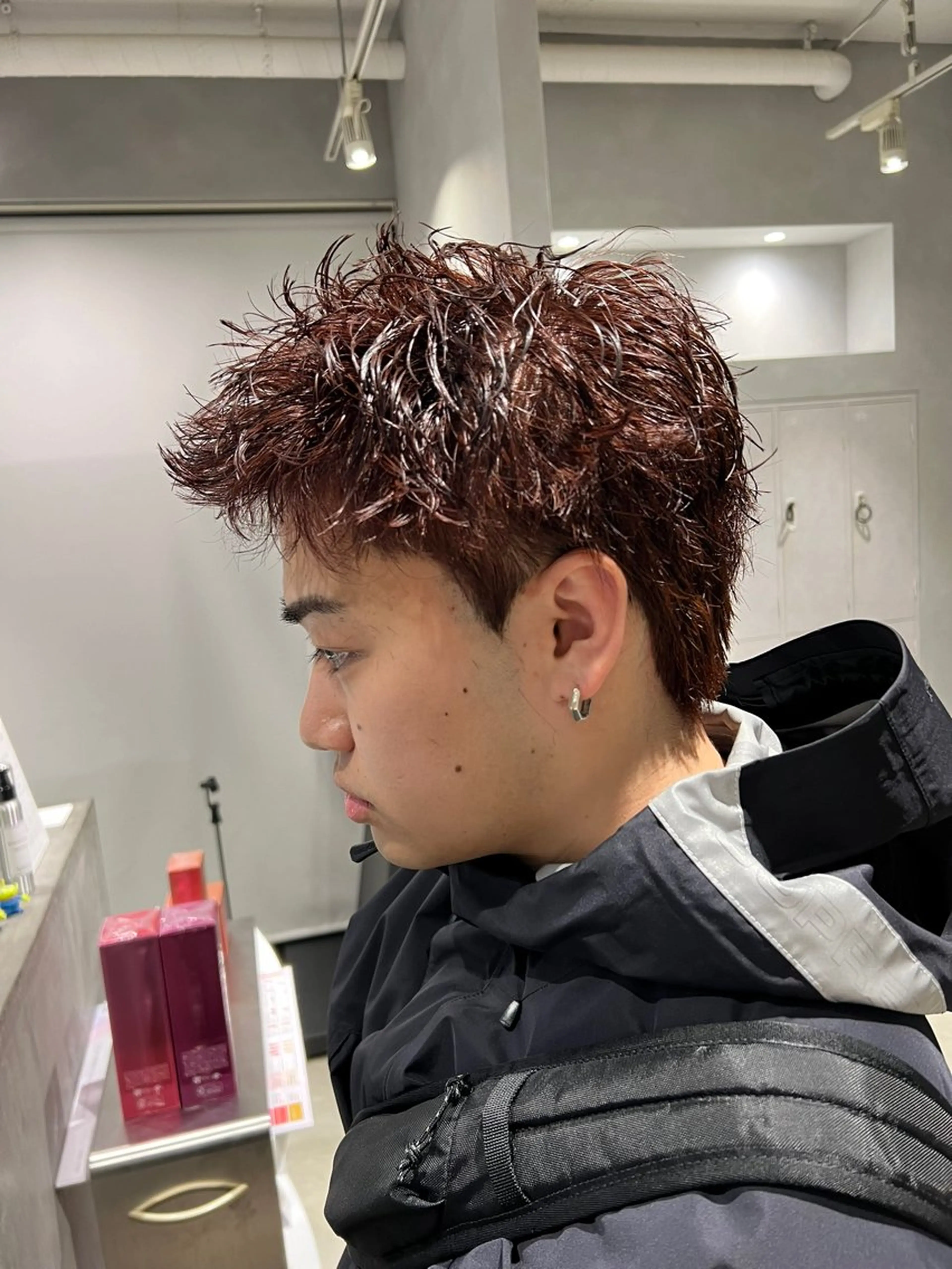 パーマ メンズ メンズブリーチ ダウンパーマ フェードカット メンズ韓国風 メンズパーマ カット パーマ トリートメント メンズカット松戸/韓 国/メンズパーマ航太のヘアスタイル