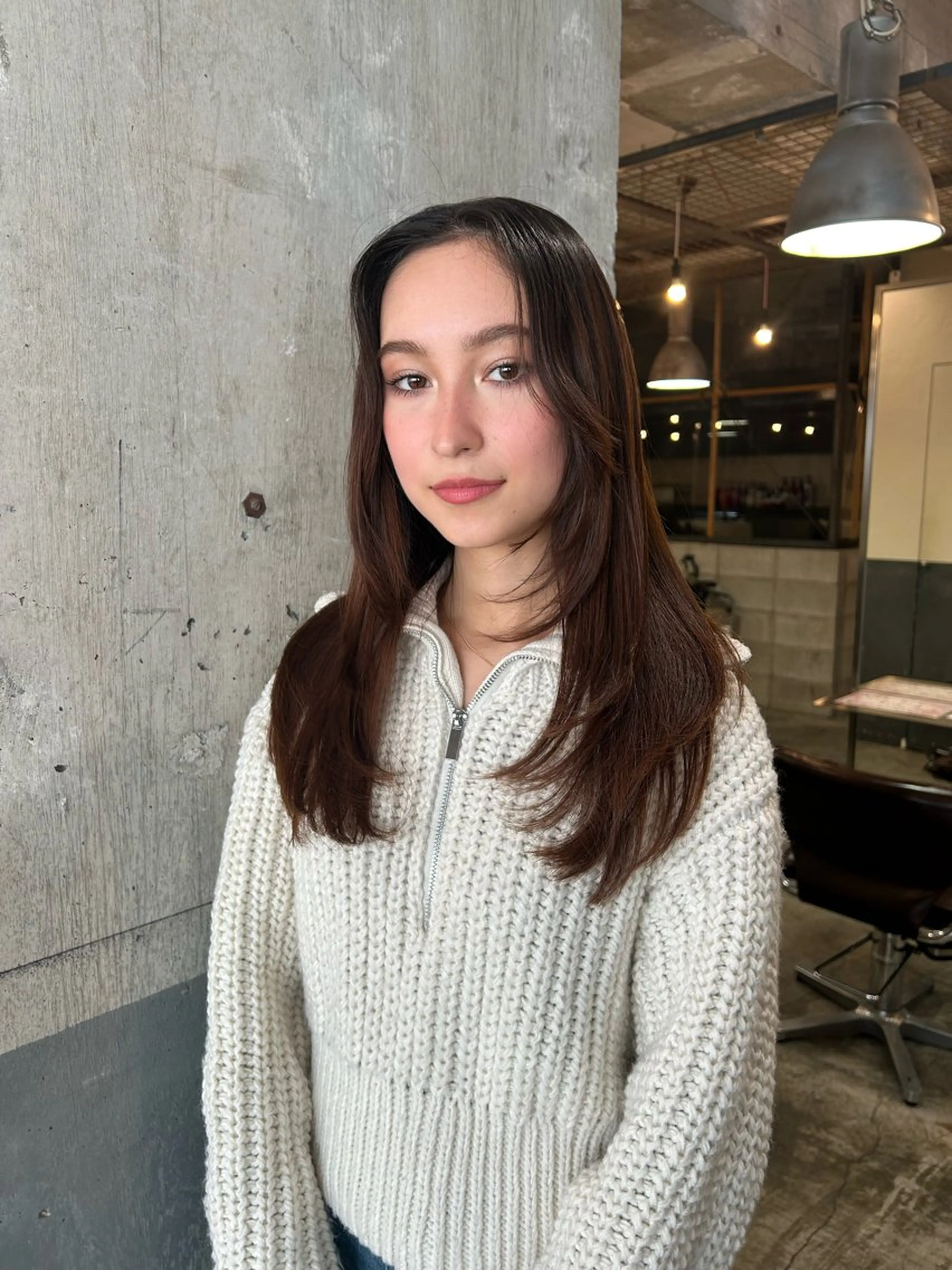 ロング カラー レイヤーカット 小顔カット カット ショートカット募集中 /NAGISAのヘアスタイル