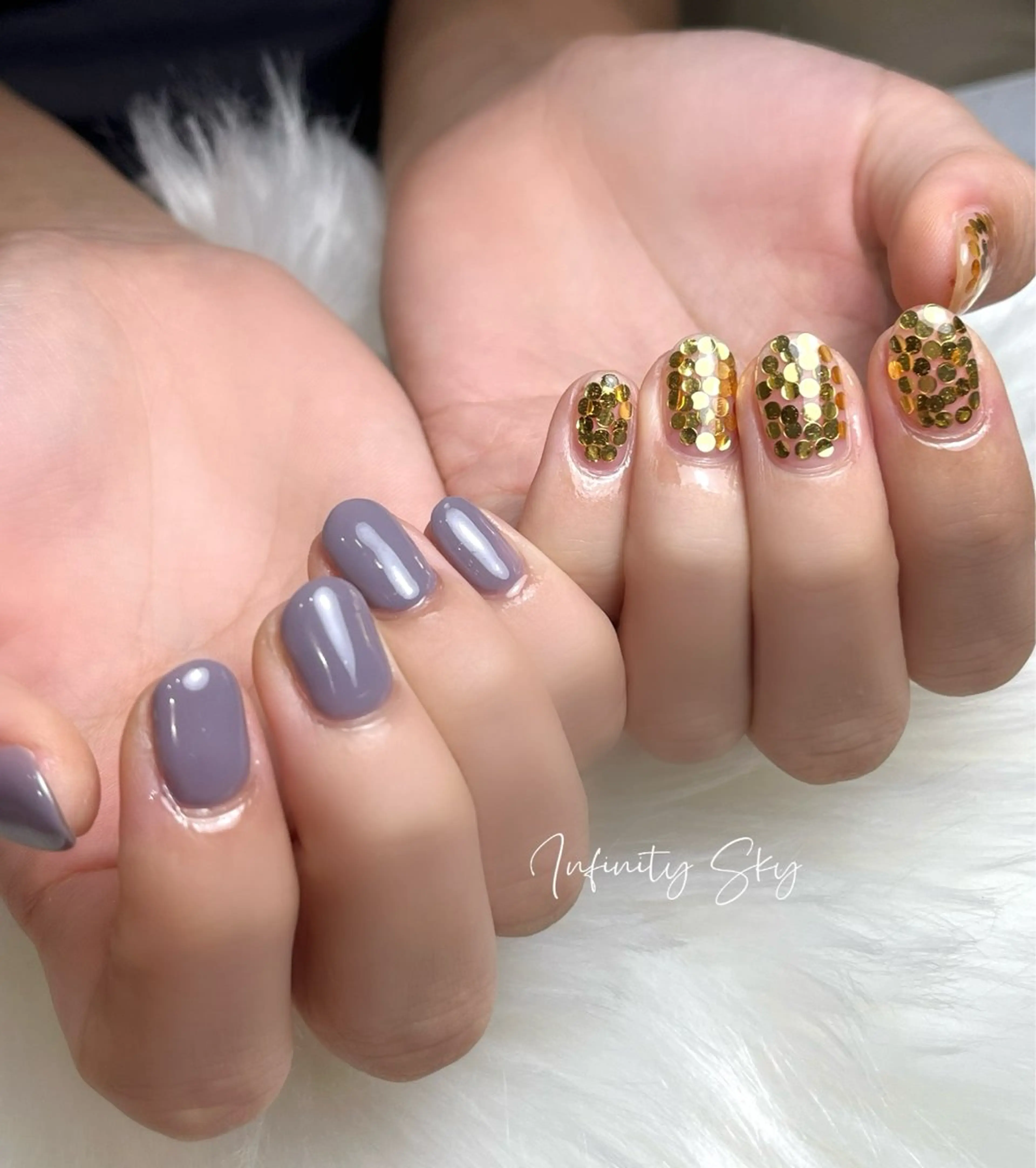 ネイル パープル infinity skyのネイルデザイン