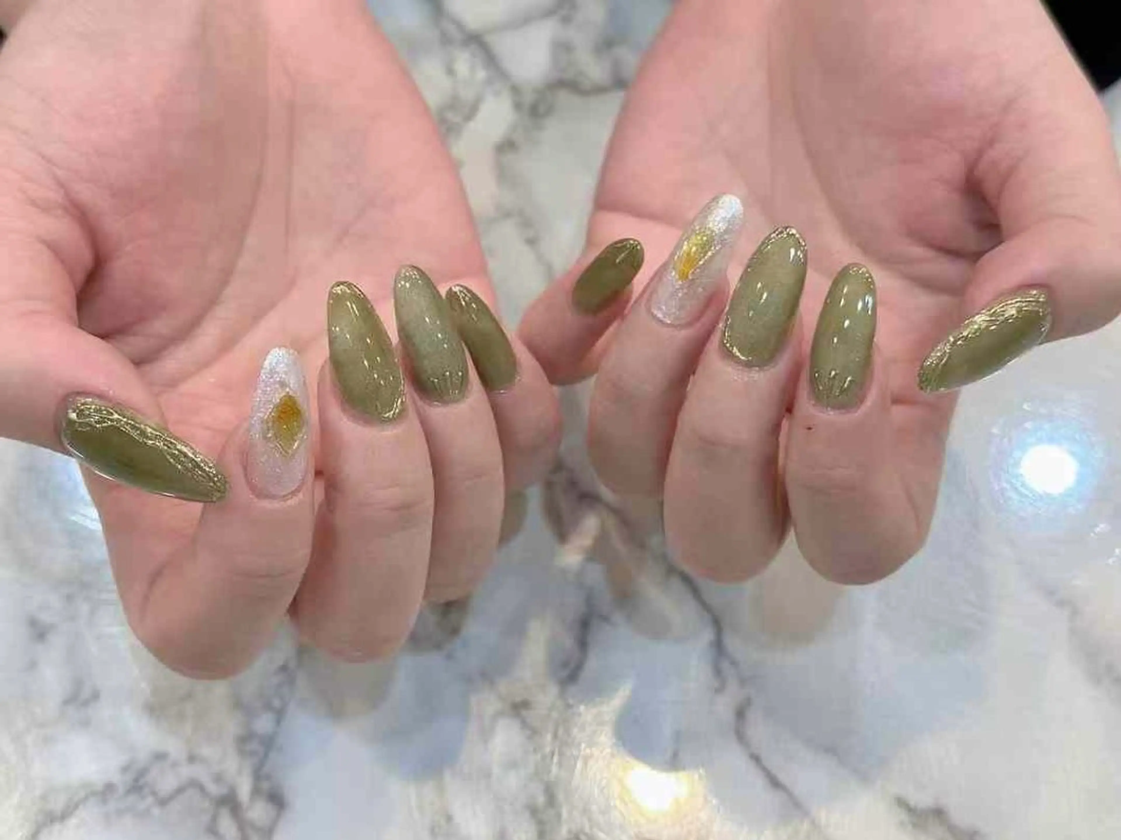 ネイル アートネイル フットネイル ジェルネイル ハート マグネットネイル Babarla Nailのネイルデザイン