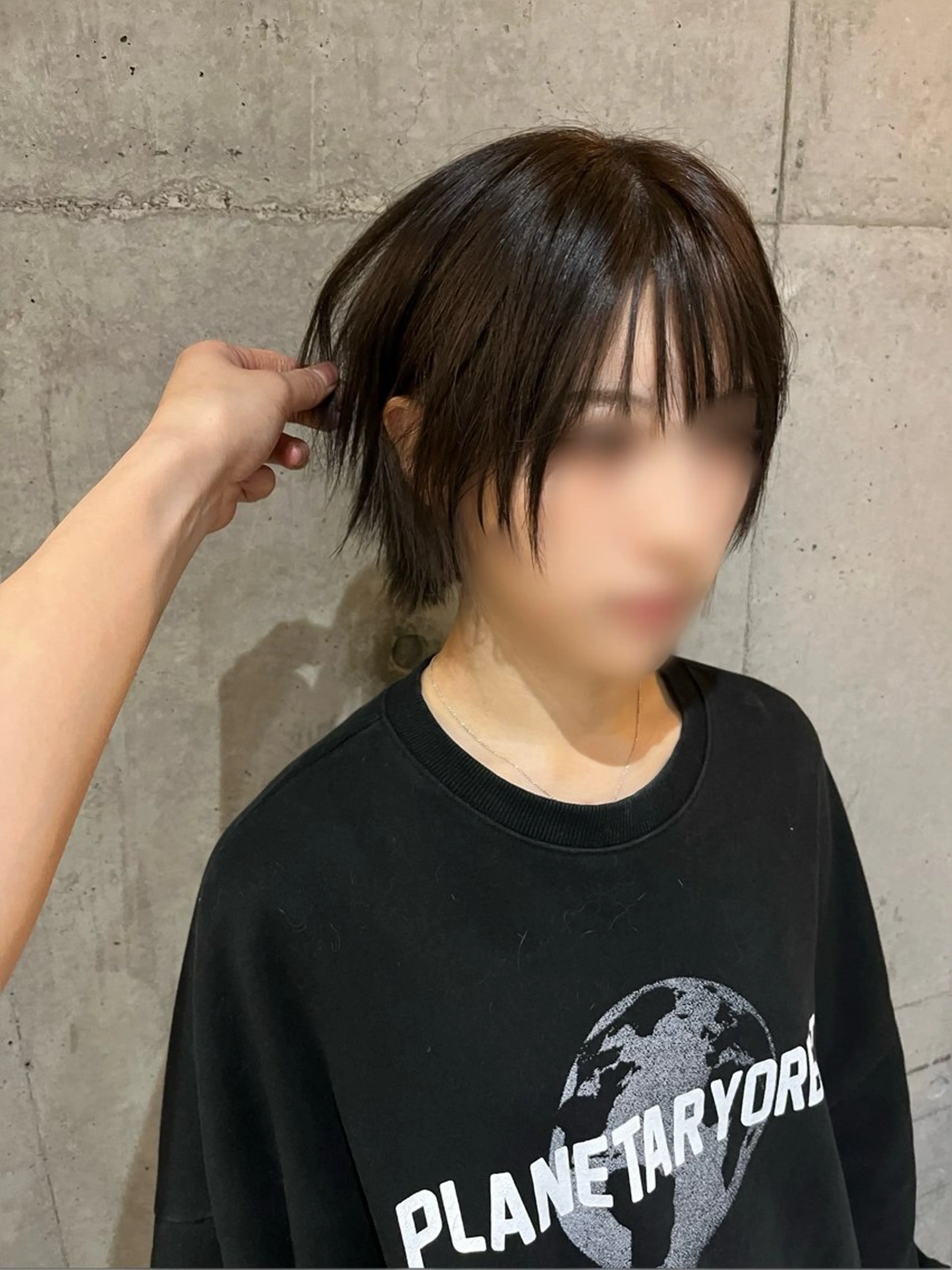 ミディアム カラー ボブ レイヤーカット カット ヘアカラー 韓国リアルハッシュ レイヤーカットのヘアスタイル