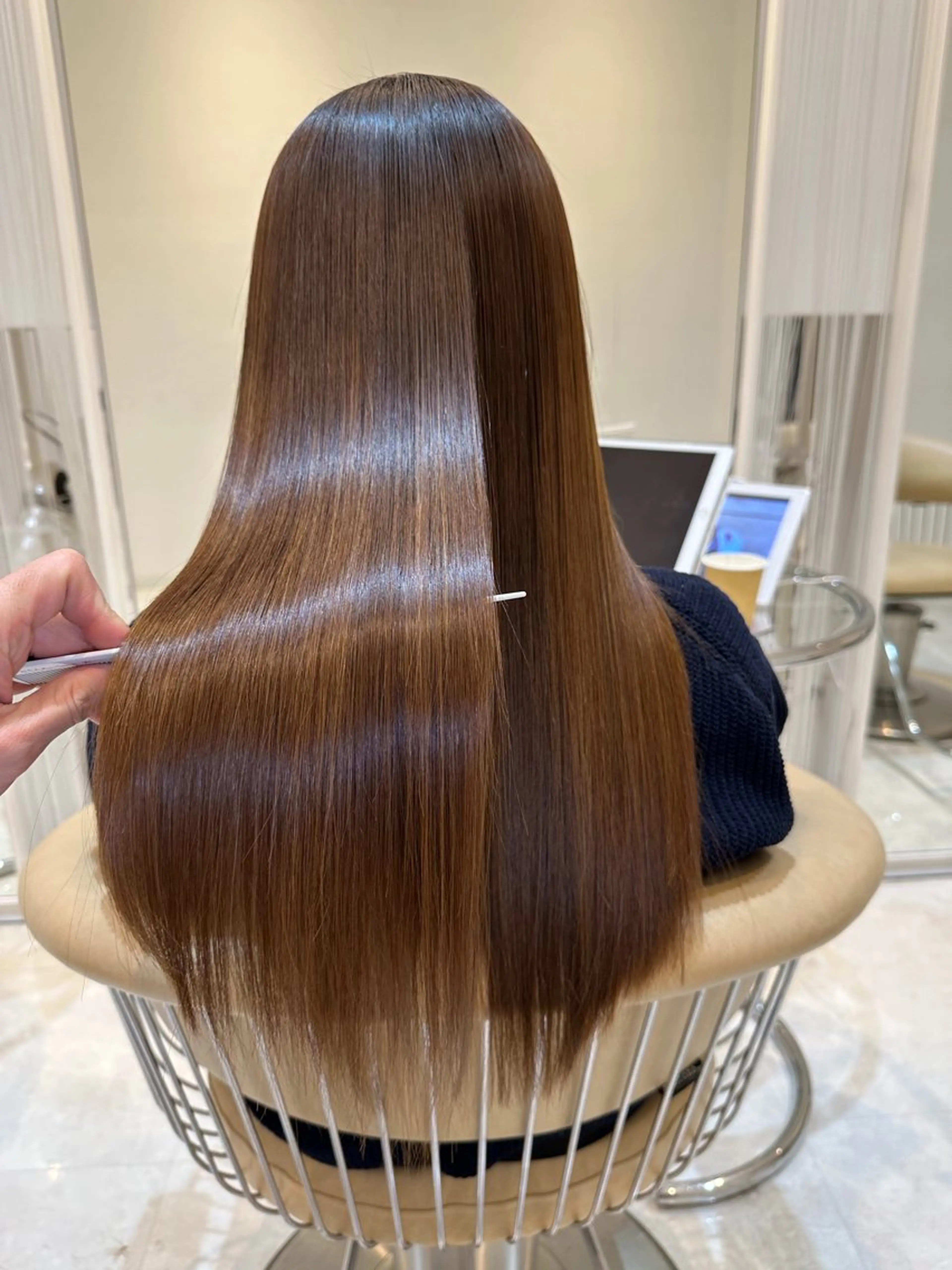 セミロング カラー パーマ ヘアアレンジ 當間 大知のヘアスタイル