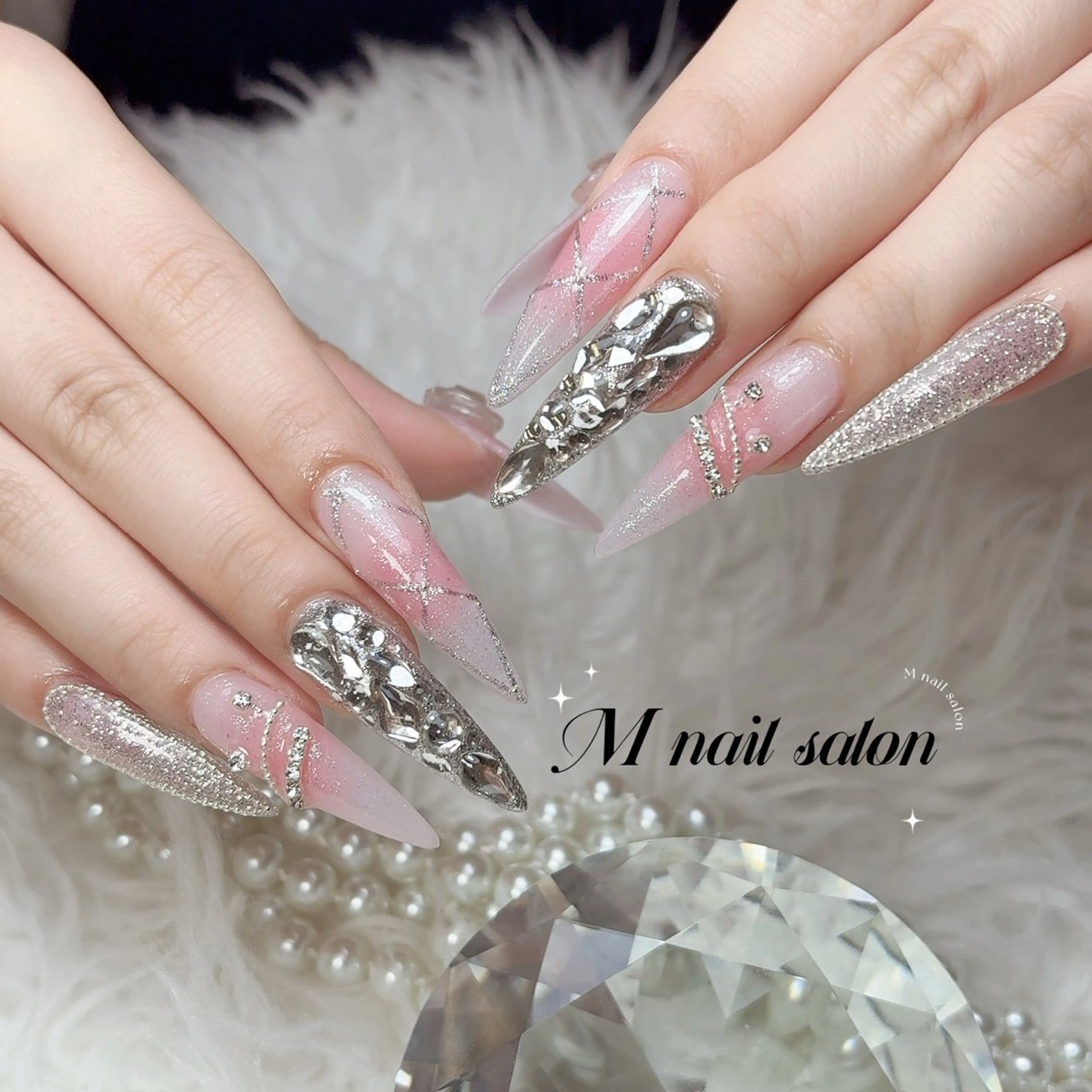 ネイル ハンドネイル M🌷nail 長さだし専門店のネイルデザイン