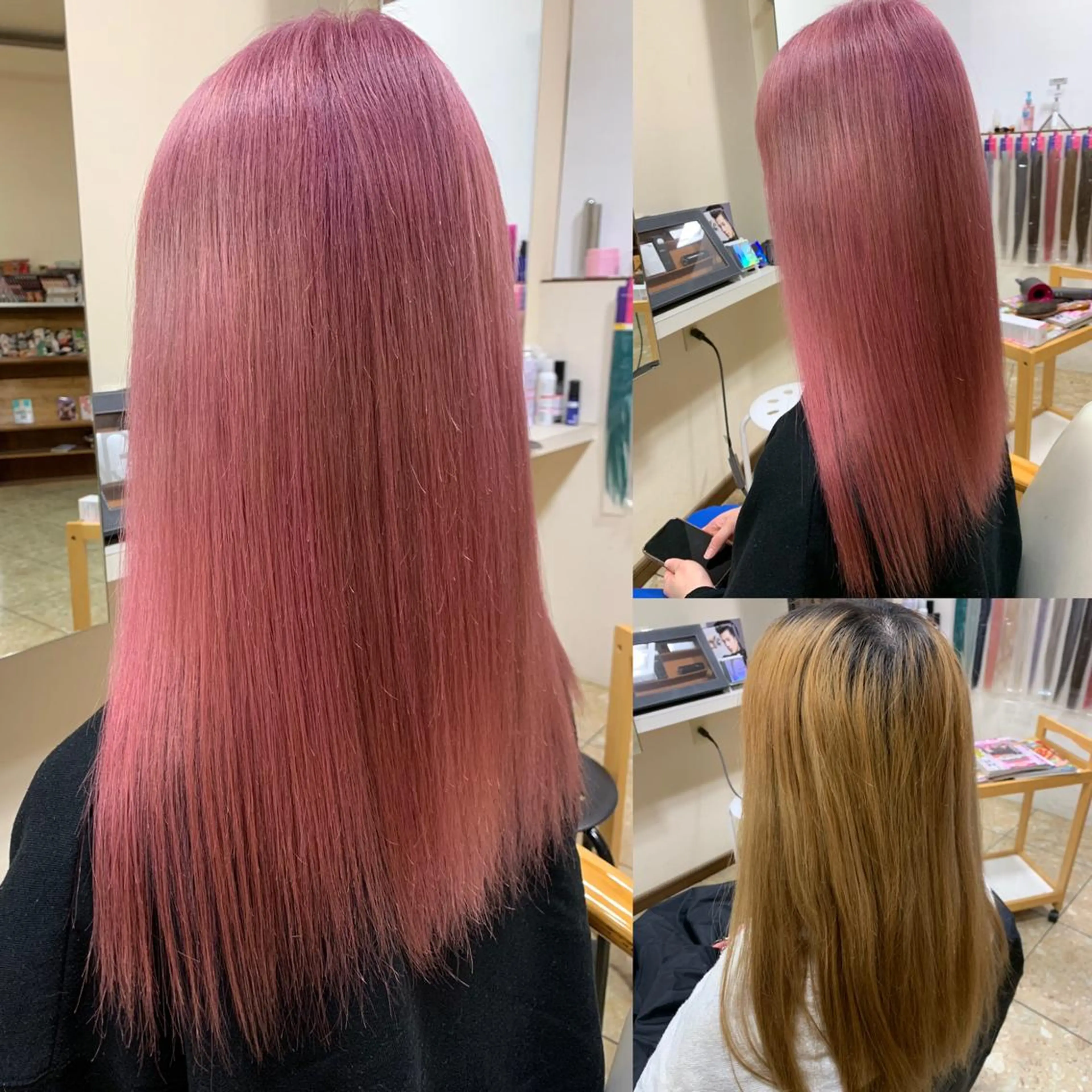 ロング カラー ブリーチ ケアブリーチ ピンクカラー ヘアーサロンaxia所属・上田 英樹のヘアスタイル