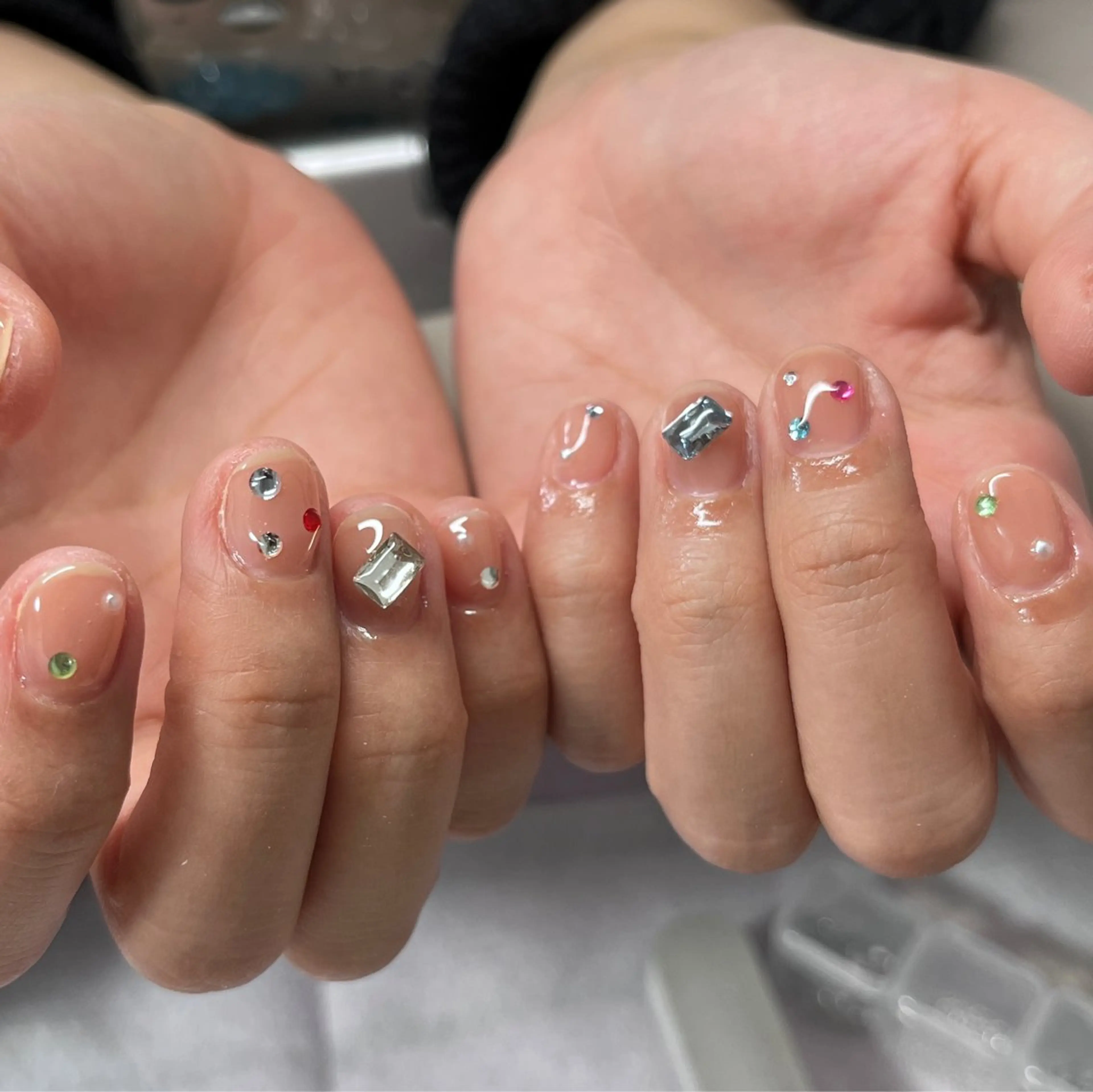 ネイル アートネイル ジェルネイル 韓国ネイル 持ち込み スカルプネイル ハンドネイル はなネイル所属・R_nail xixiのネイルデザイン