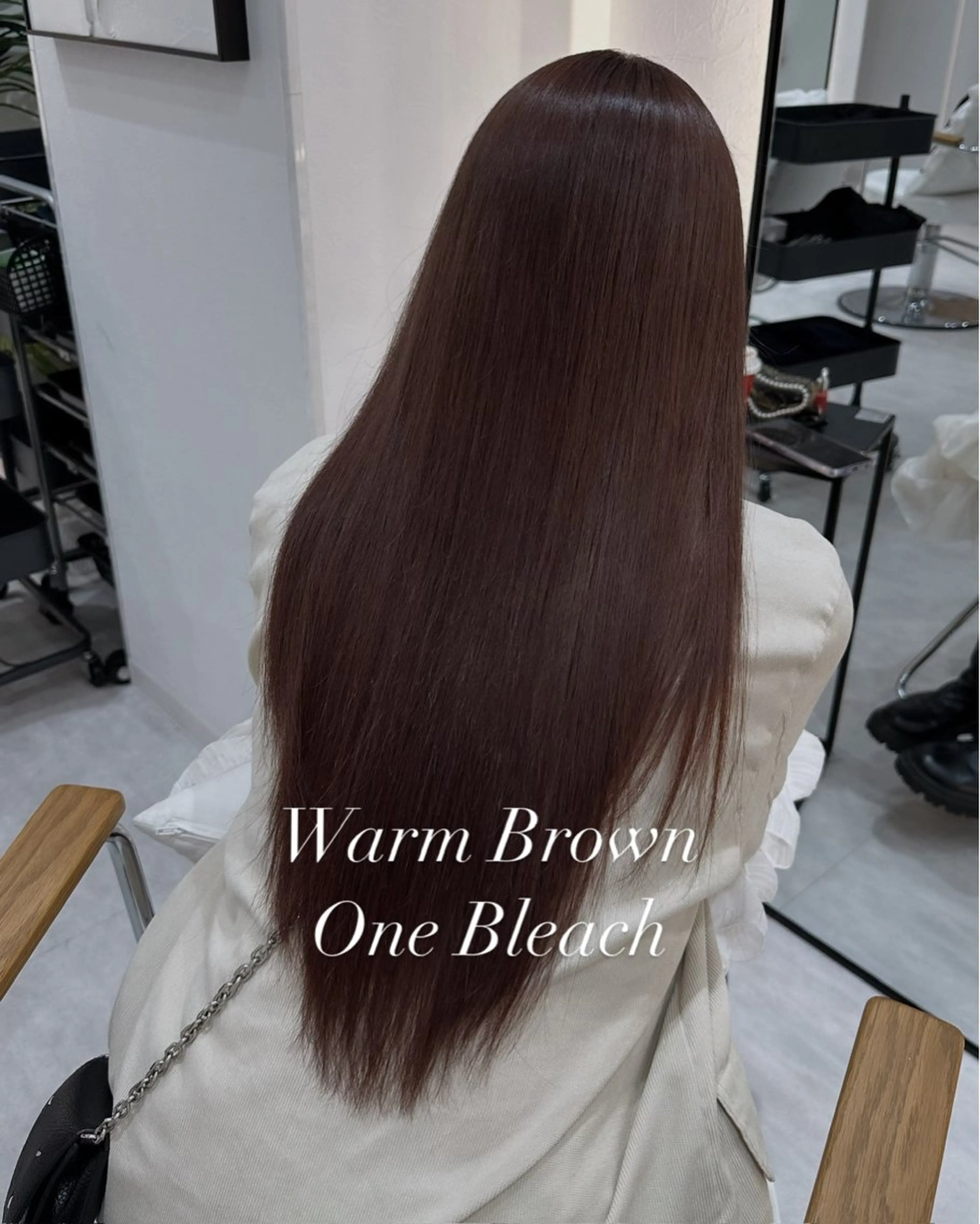 ロング カラー 赤み消し/オリーブ カーキ/福田れんのヘアスタイル