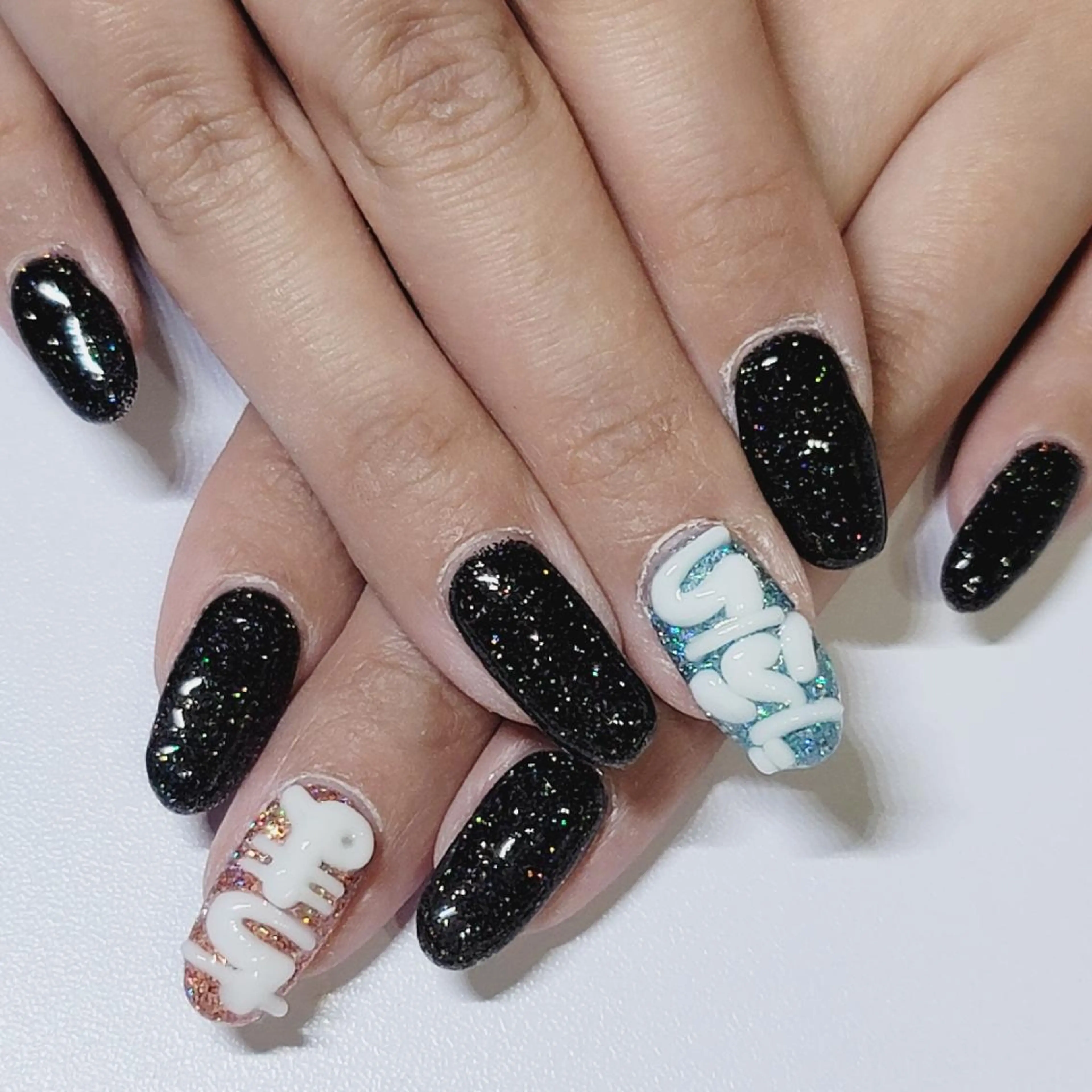 ネイル アートネイル オーロラネイル ボルドー ラメ(グリッター) 水色 ハンドネイル よしだ ひろきのネイルデザイン