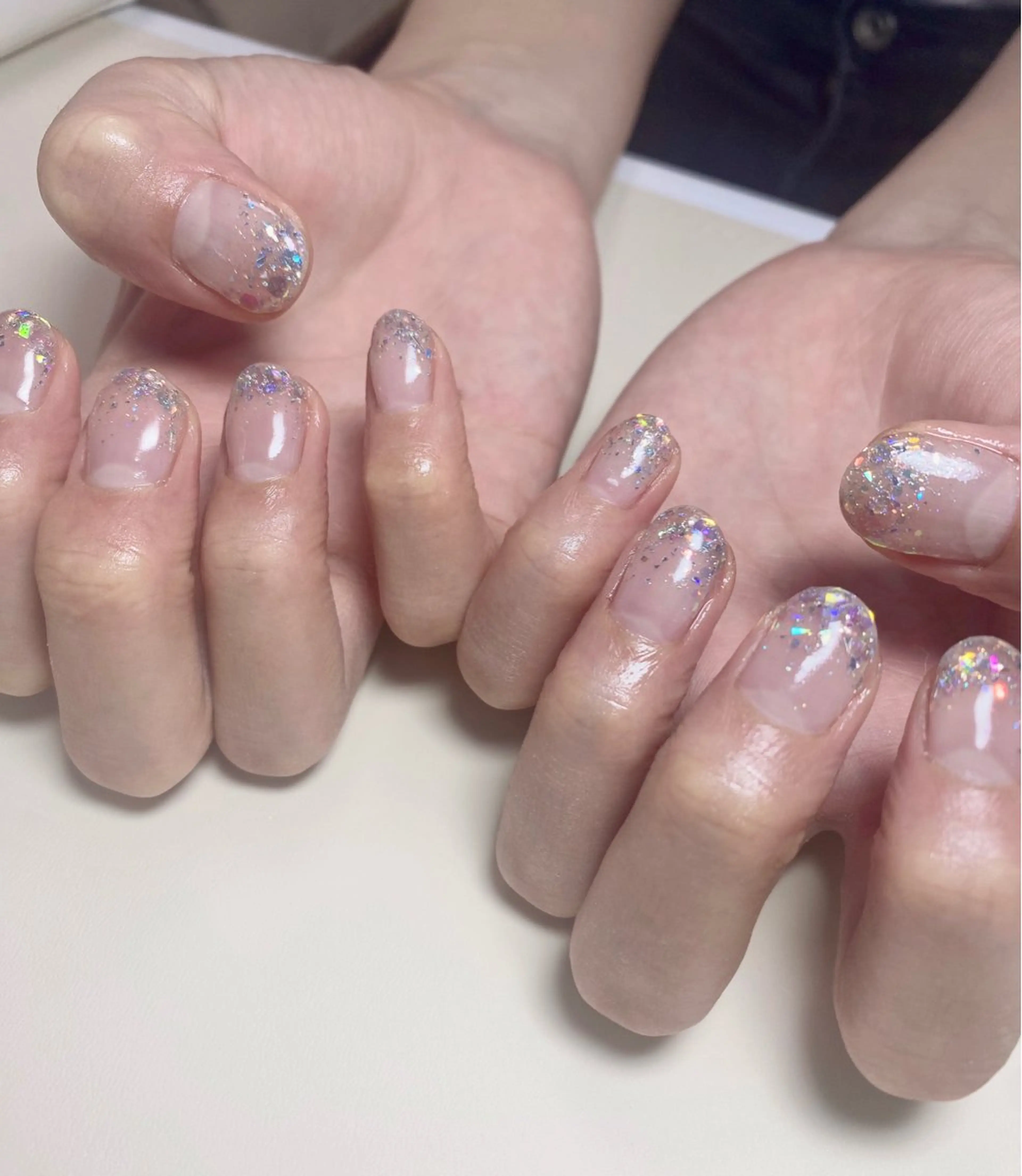 ネイル オーロラネイル グラデーション ホログラムネイル キラキラネイル ラメ(グリッター) ハンドネイル Nail Salon K 🧸美爪育成のネイルデザイン