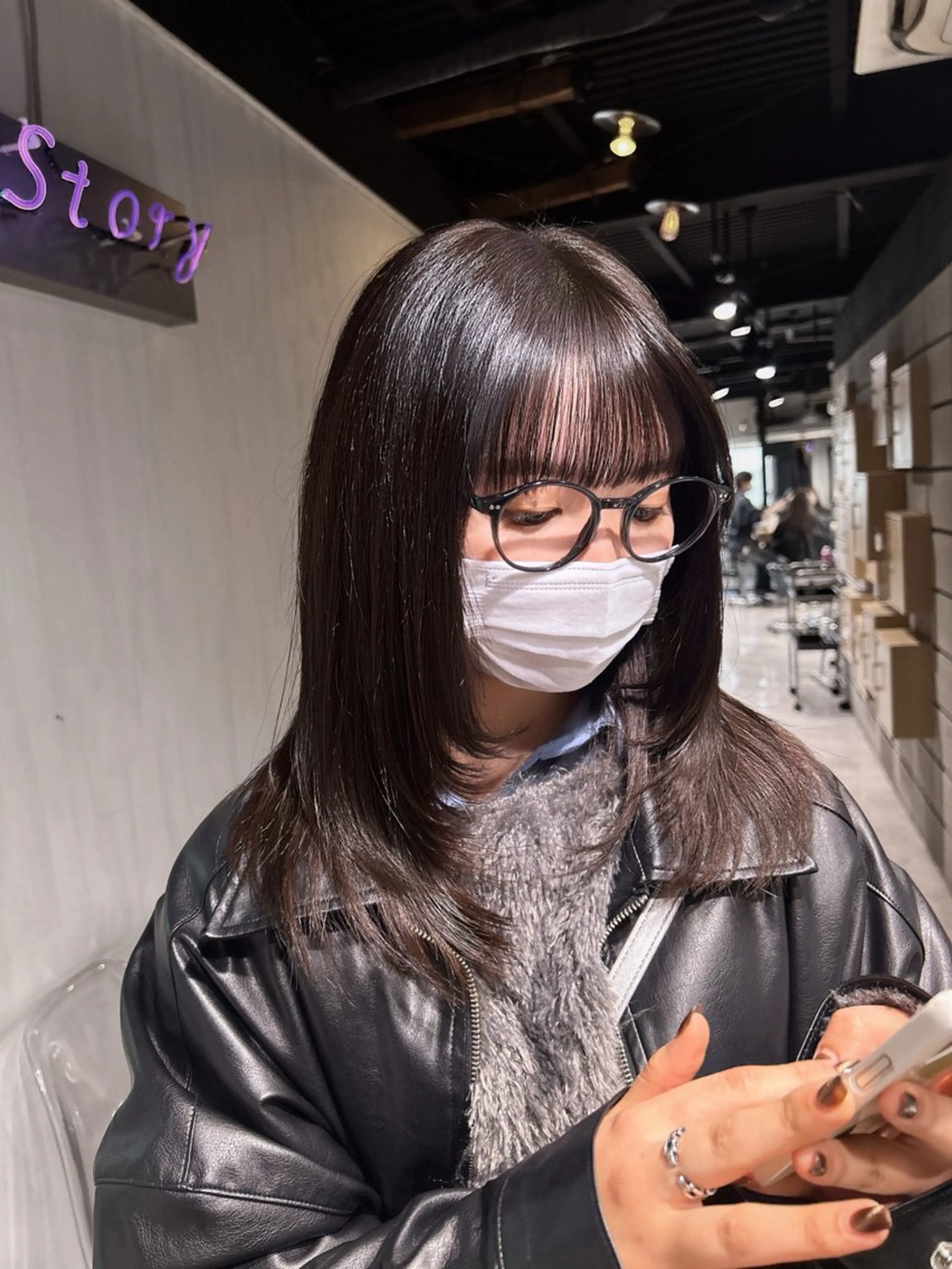 セミロング 韓国風カラー 姫カット 韓国風ヘア レイヤーカット ワンホンレイヤー MEI🎀垢抜けカラ ー🎀韓国styleのヘアスタイル