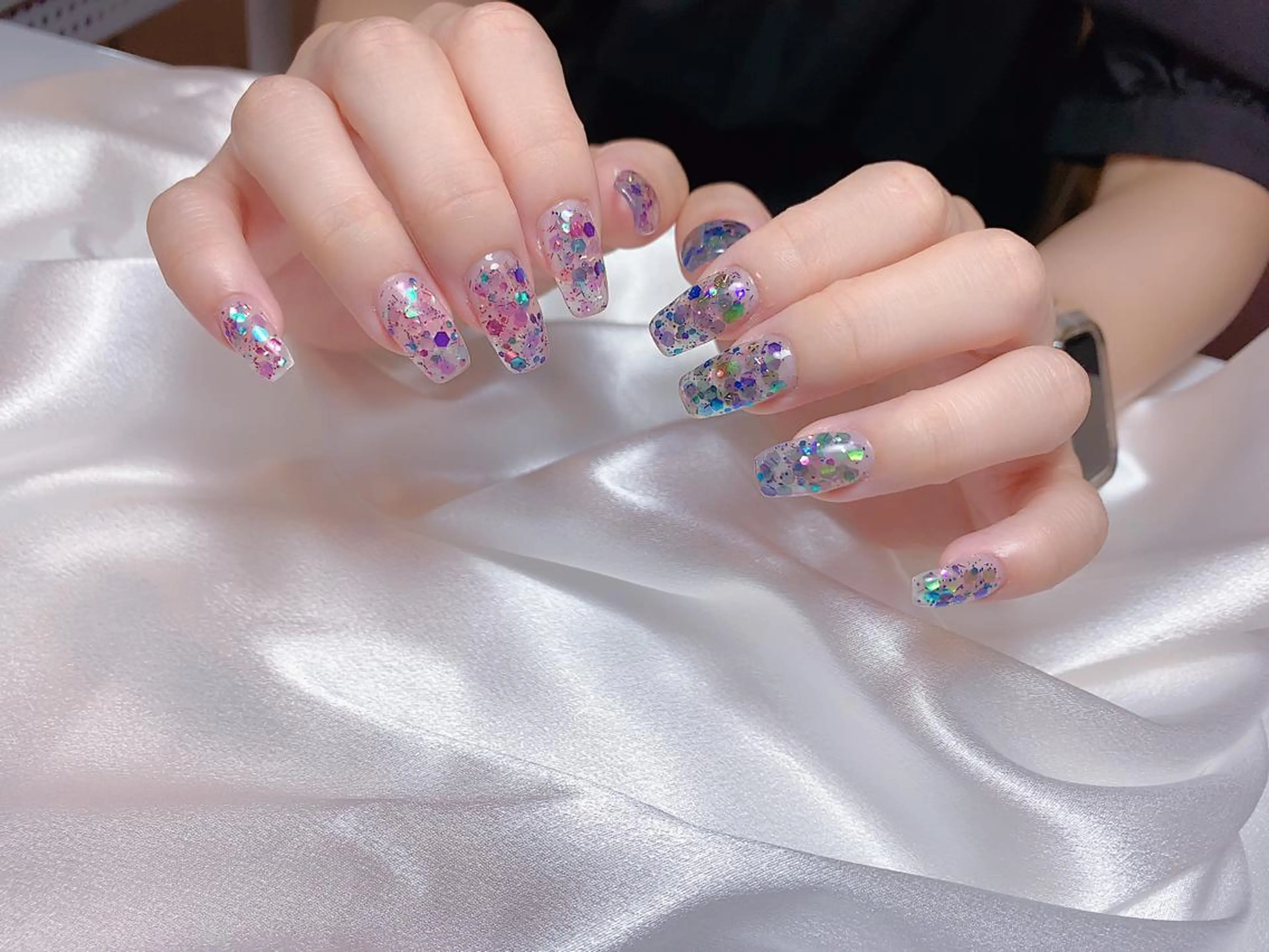 ネイル 韓国ネイル ラメ(グリッター) ハンドネイル ネイルサロン ルミア Lumia 店長のネイルデザイン