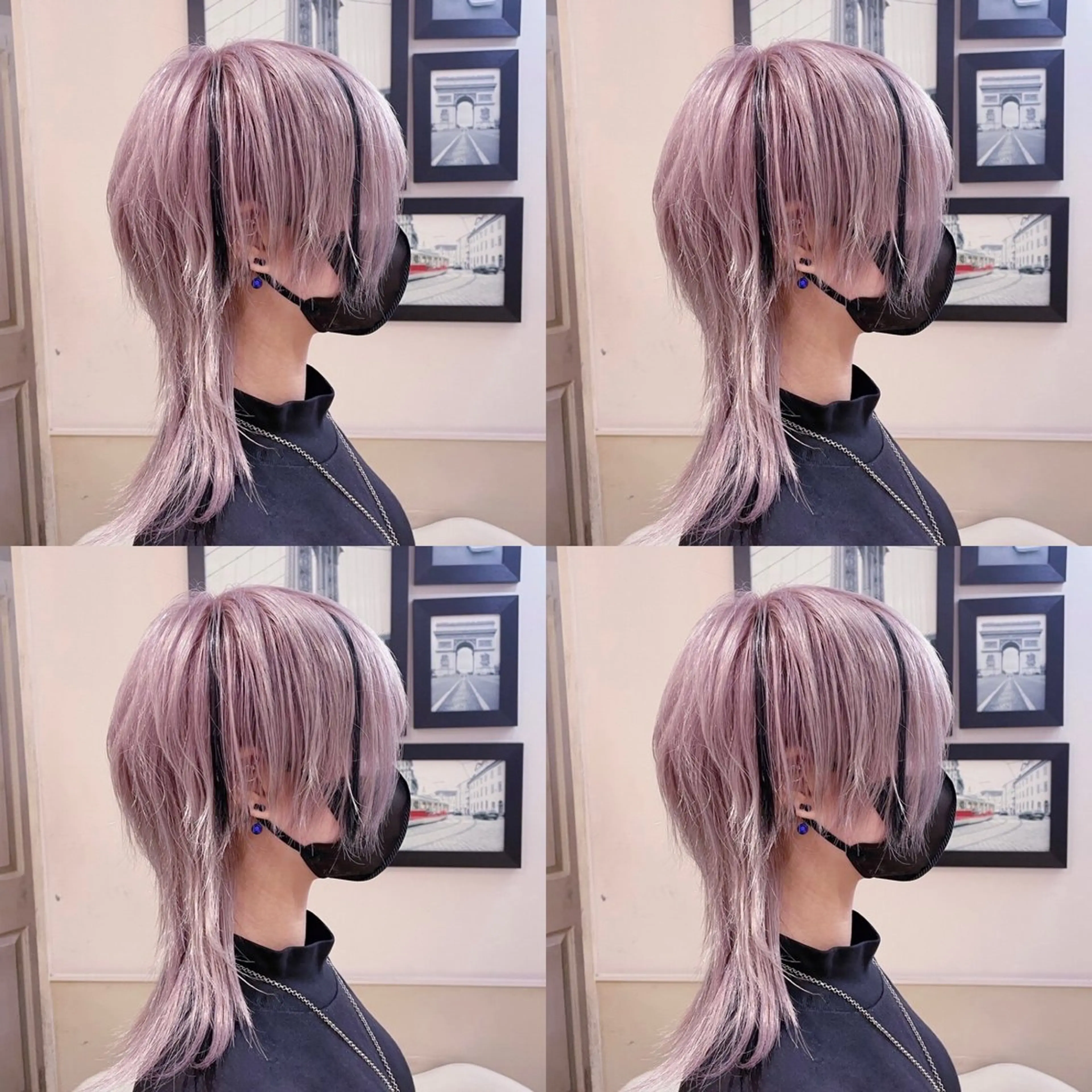 ミディアム カラー ベージュカラー ピンクカラー ホワイトベージュ エクステ ウルフカット 🌟トップデザイナー 高橋🌟のヘアスタイル