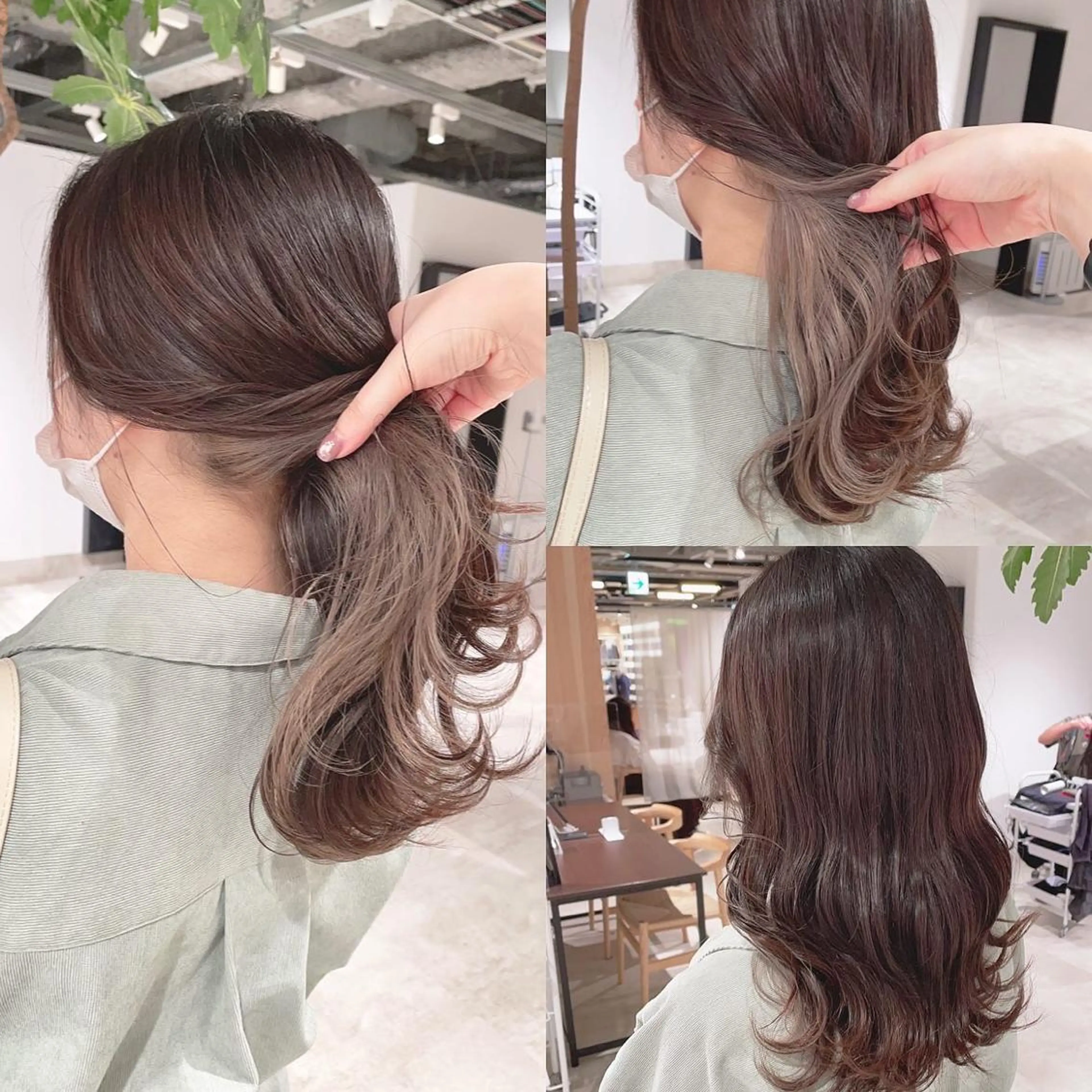 ミディアム カラー ベージュカラー ブリーチ インナーカラー ヘアカラー トリートメント 渋谷:インナーカラー ／🍒エリカ🍒のヘアスタイル