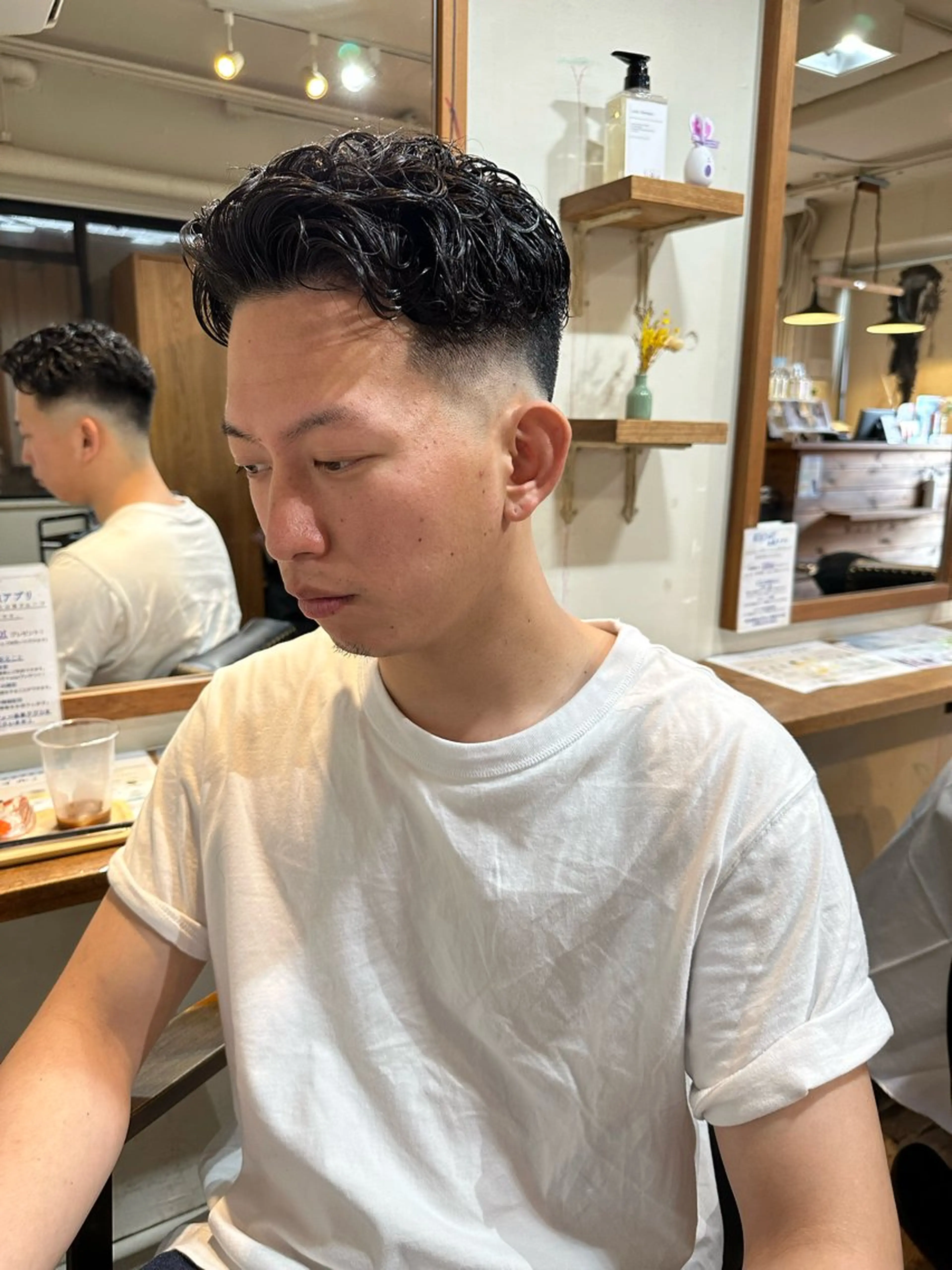 パーマ メンズ フェードカット メンズパーマ スキンフェード BOW【ボウ】所属・メンズパーマ/本町/ 心斎橋/Takumiのヘアスタイル