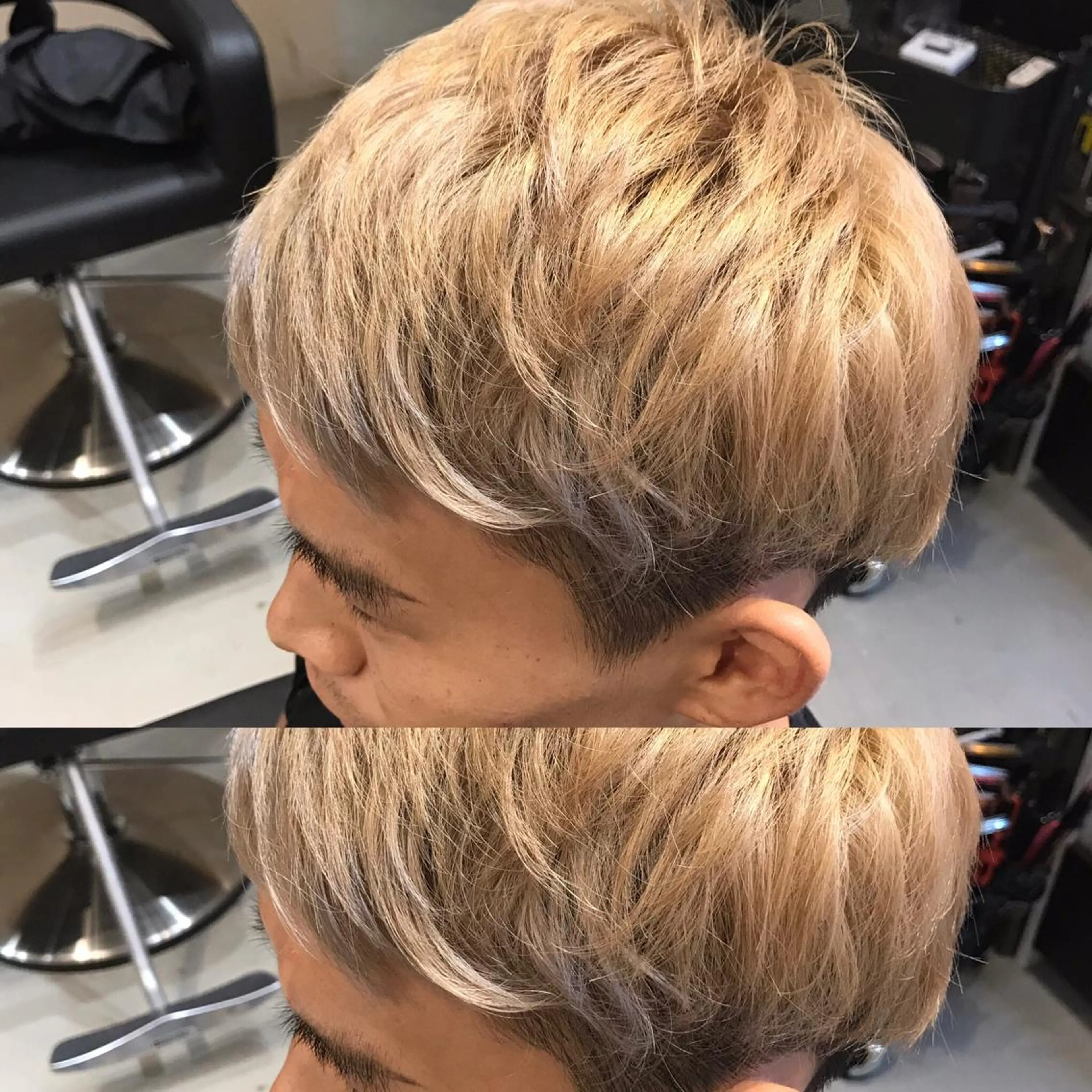 ショート カラー メンズ メンズハイトーン ベージュカラー ハイトーンカラー ヘアカラー 大久保 隆蔵のヘアスタイル