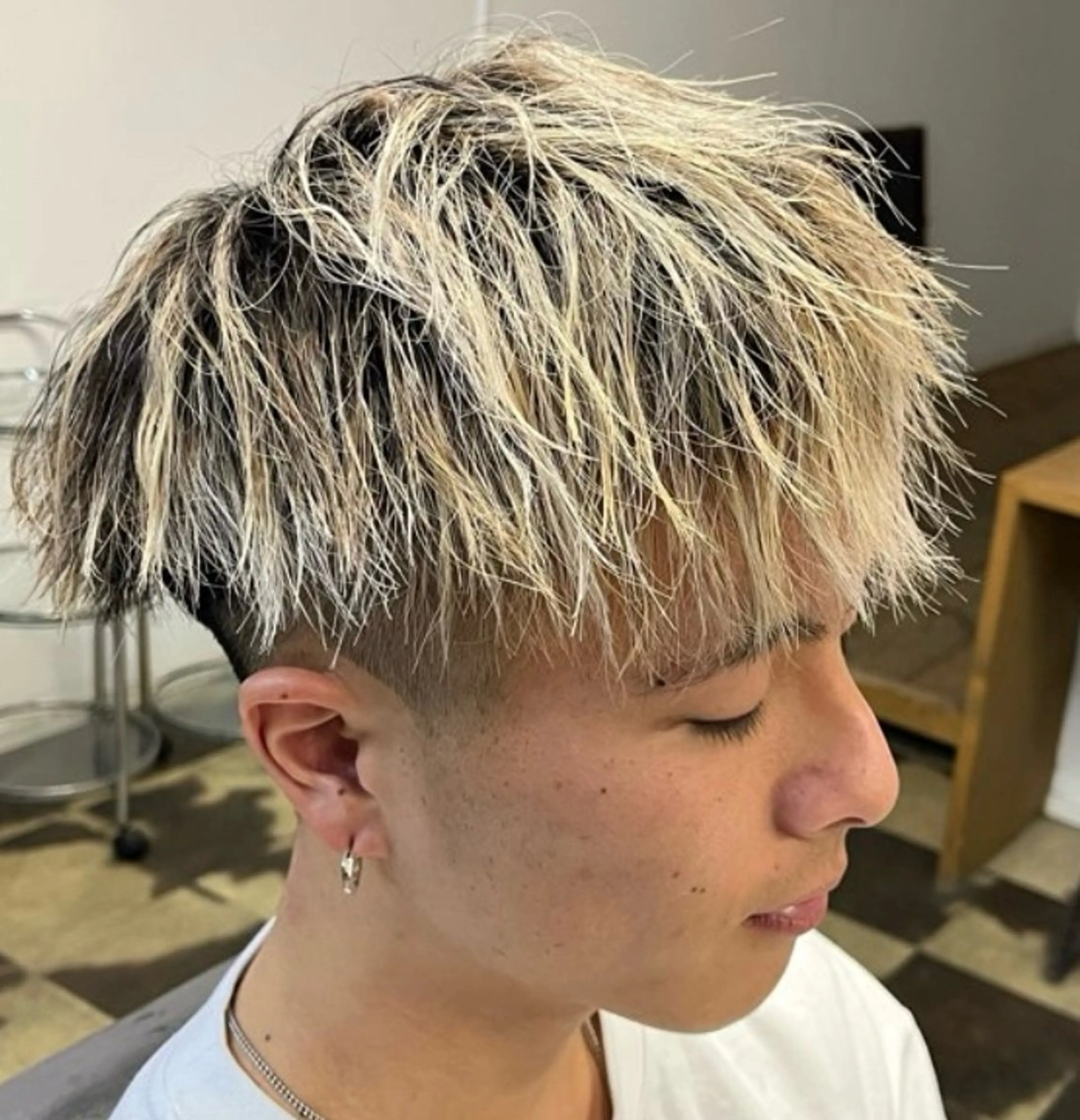 メンズカット＋ハイライト＋パーマの写真