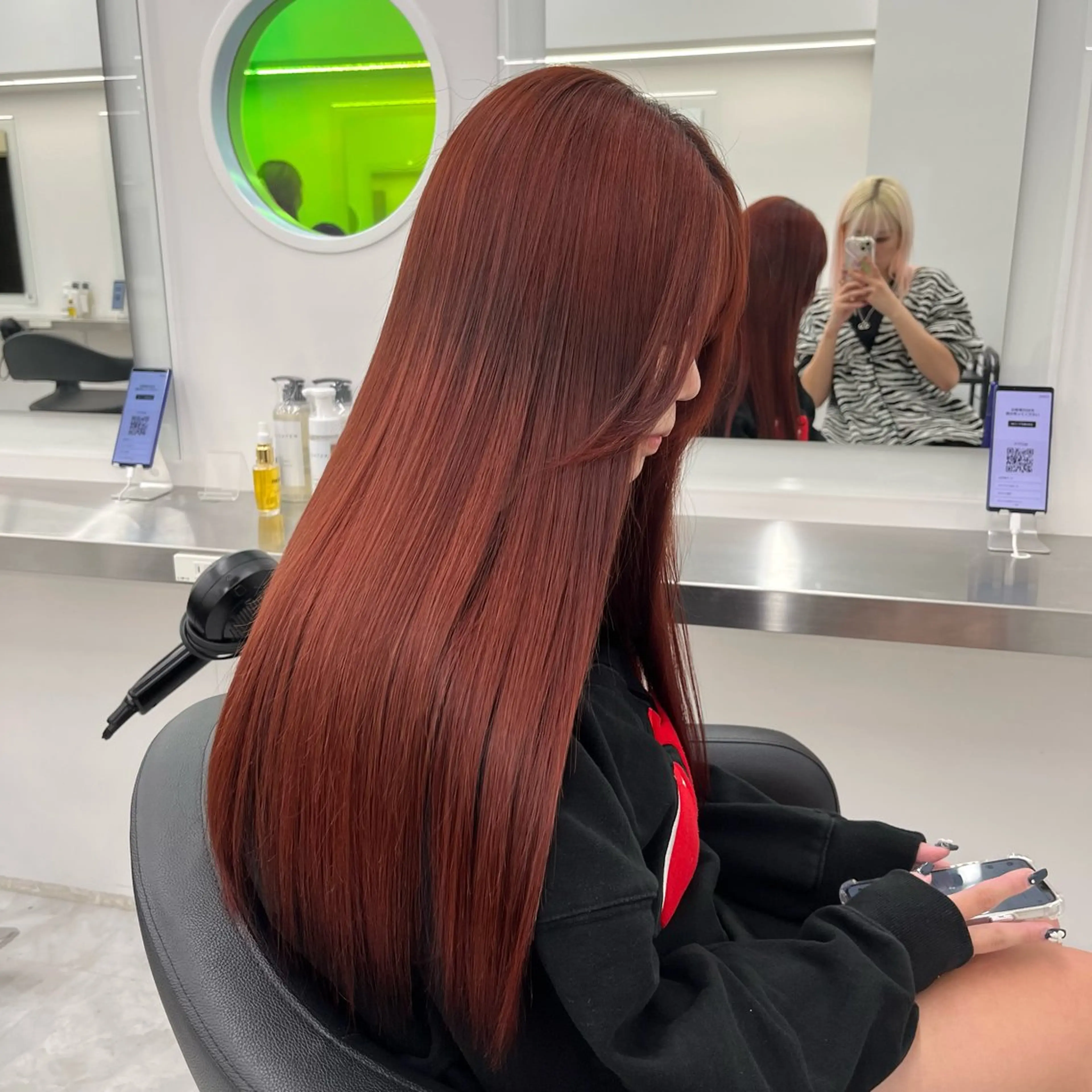 ロング ヘアカラー トリートメント ヘッドスパ ヘアセット 💗韓国暖色ヘア NO.1💗🪽のヘアスタイル