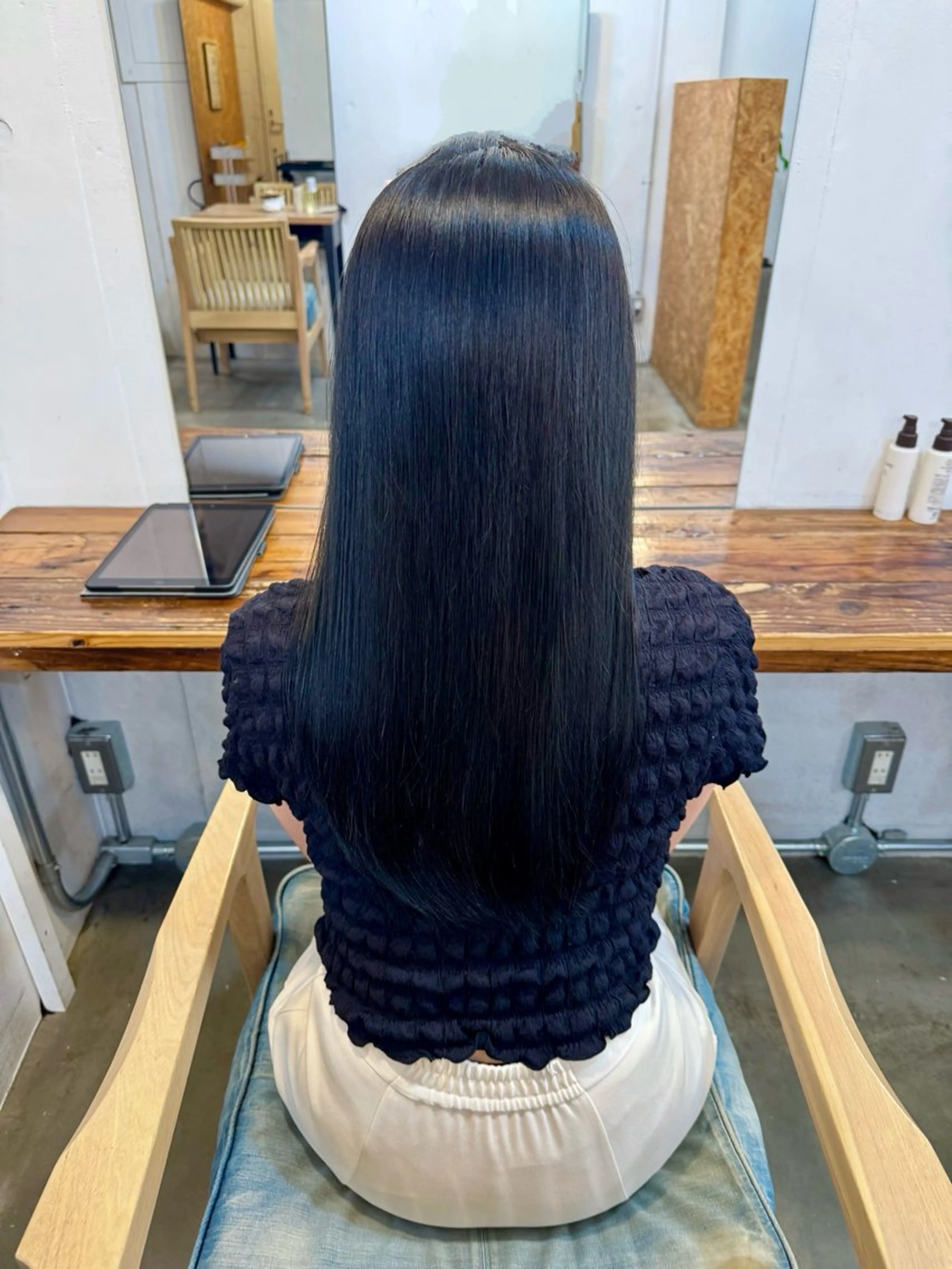 ロング カラー 黒髪 ブルーカラー ブルーブラック モデル募集中 🫧こうめ🫧のヘアスタイル