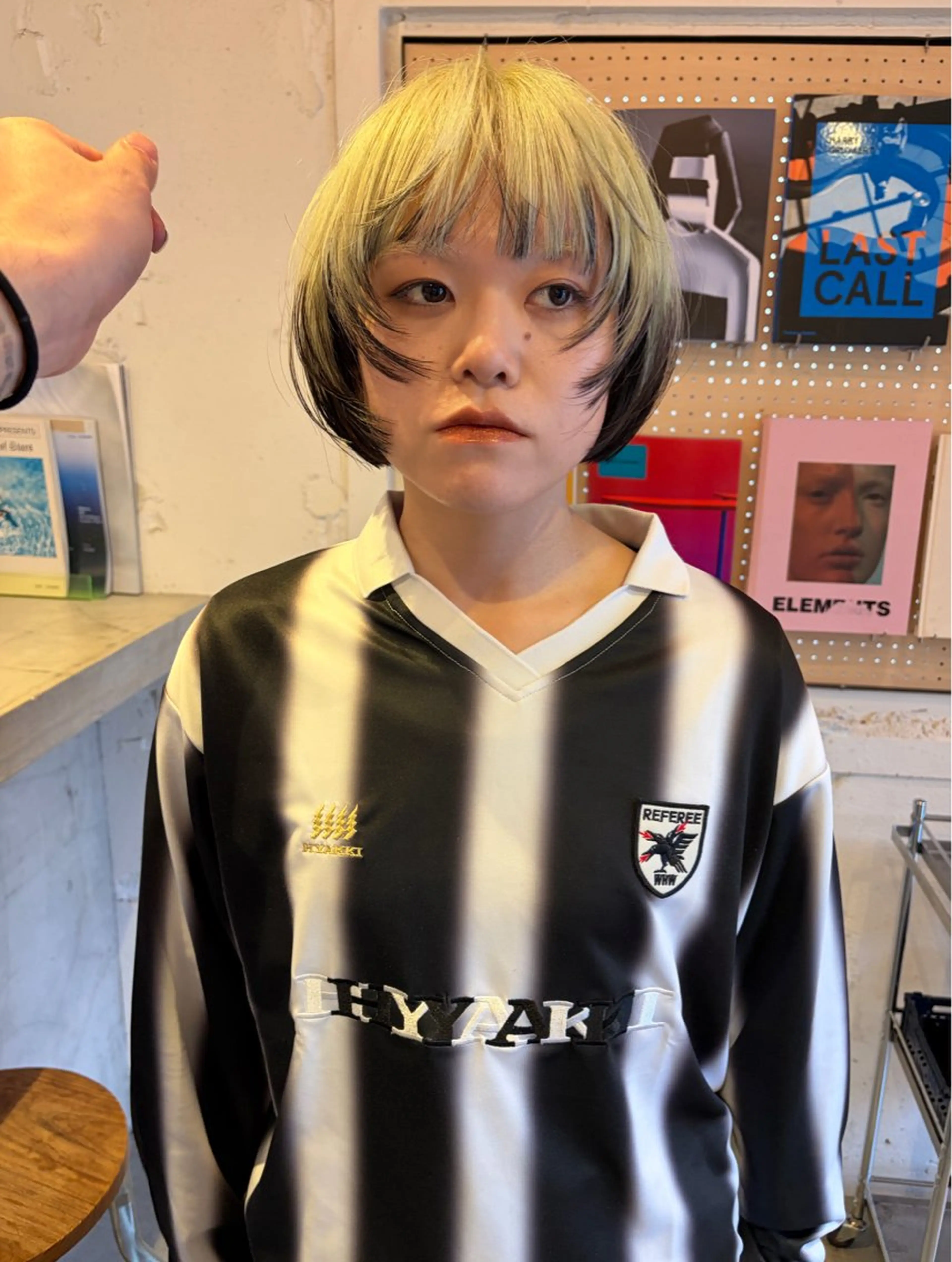 ショート カラー 黒髪 デザインカラー ミント ミントグリーン ボブ カット ヘアカラー トリートメント Loom.所属・村上雅人 ナチュラルモードのヘアスタイル