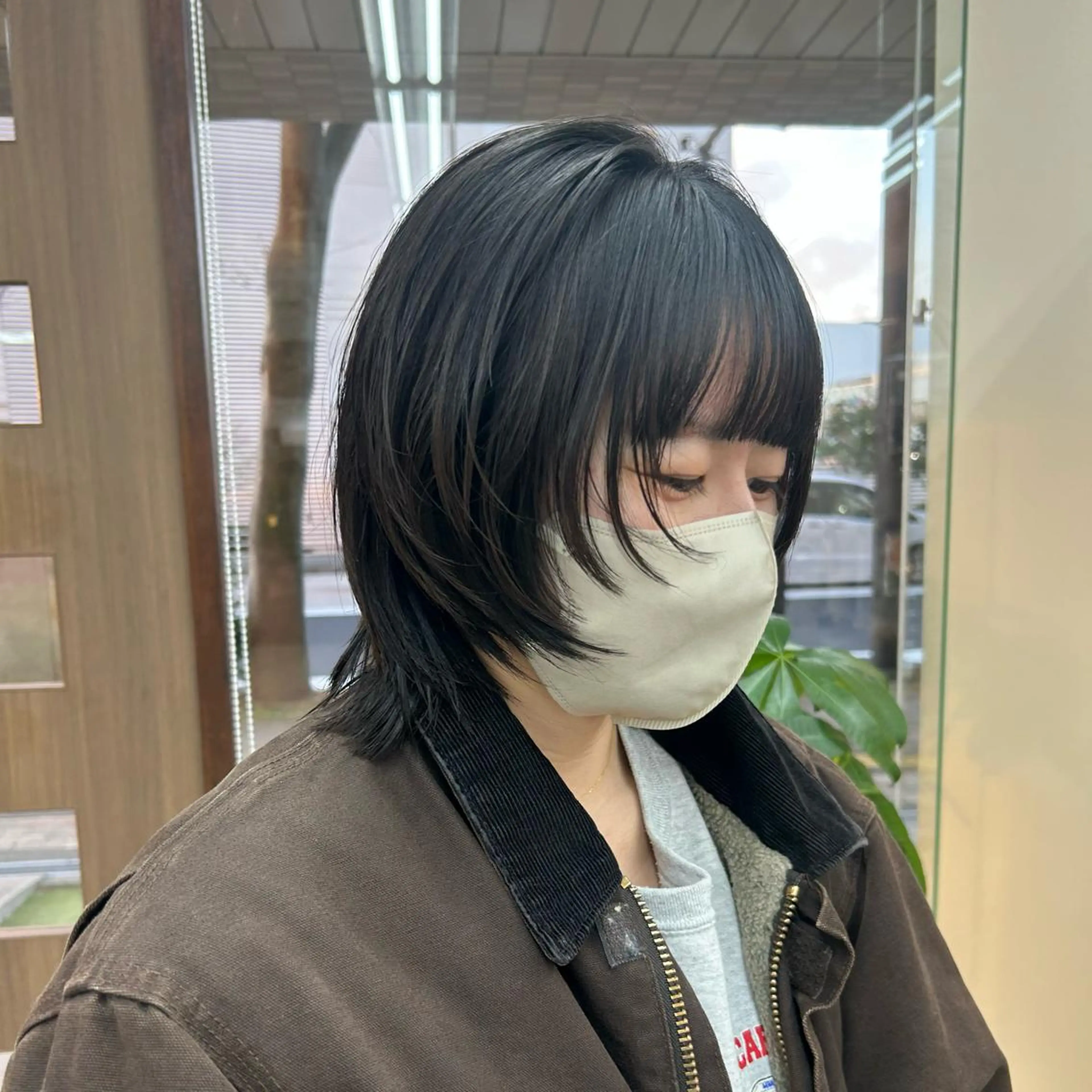 ミディアム 顔まわりレイヤー レイヤーカット カット トリートメント ダブルカラー/韓国 ヘア/さわのあかねのヘアスタイル