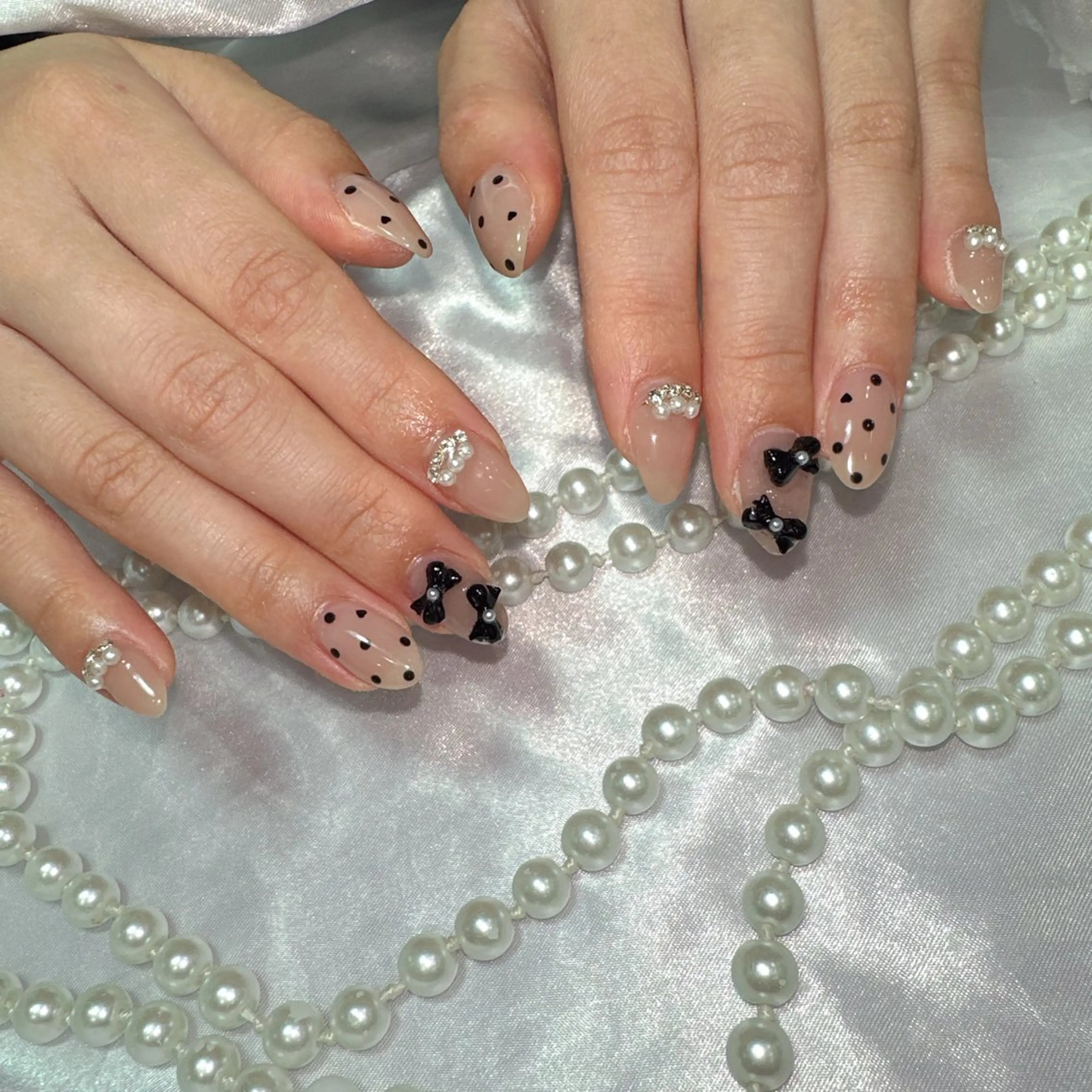 ネイル アートネイル フラッシュネイル フレンチネイル ジェルネイル ガラスフレンチ ハンドネイル You&Me Miyuのネイルデザイン