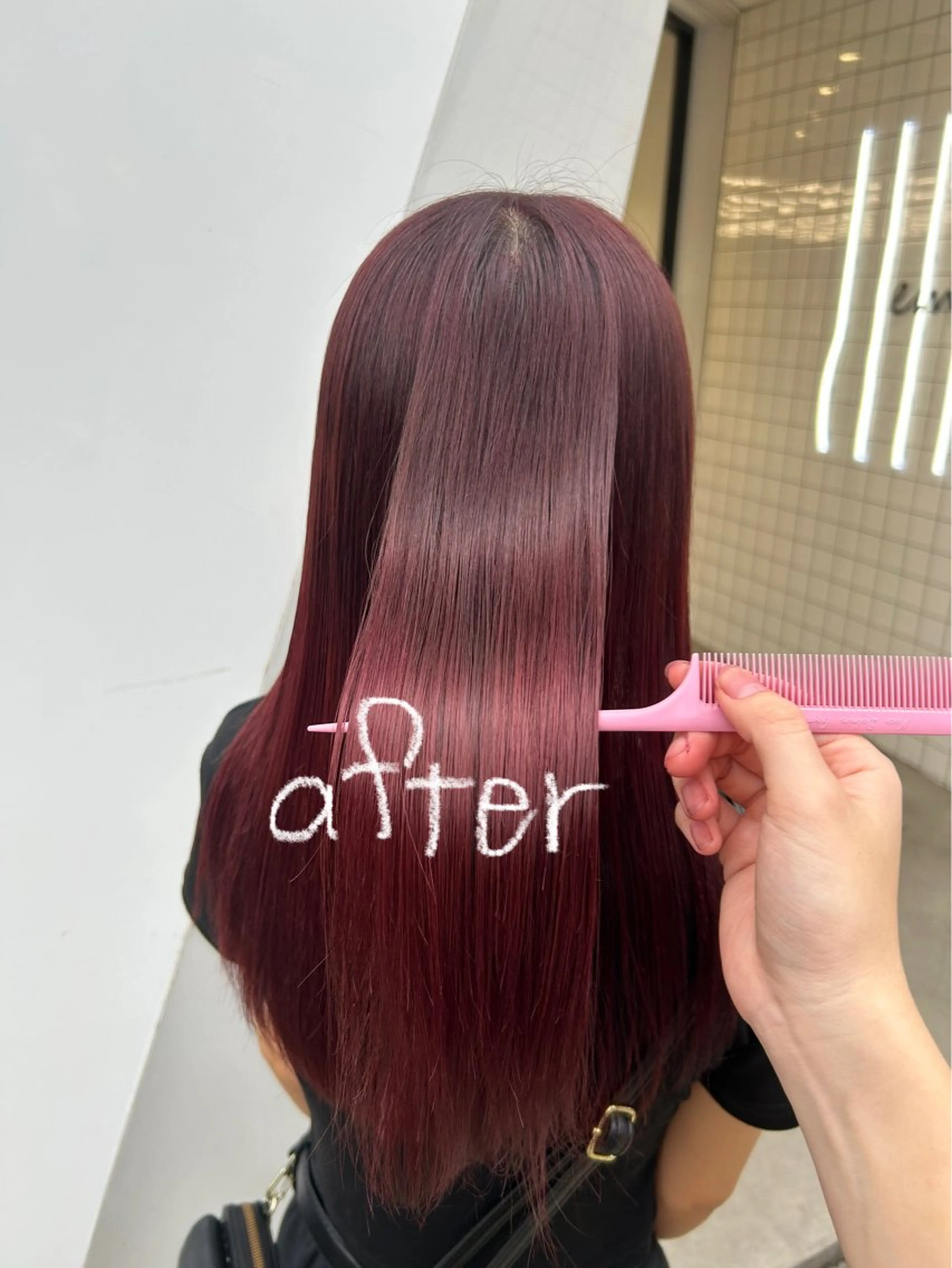 ミディアム カラー ボルドーカラー レッドカラー ちょめ/八王子 ZEST emuのヘアスタイル