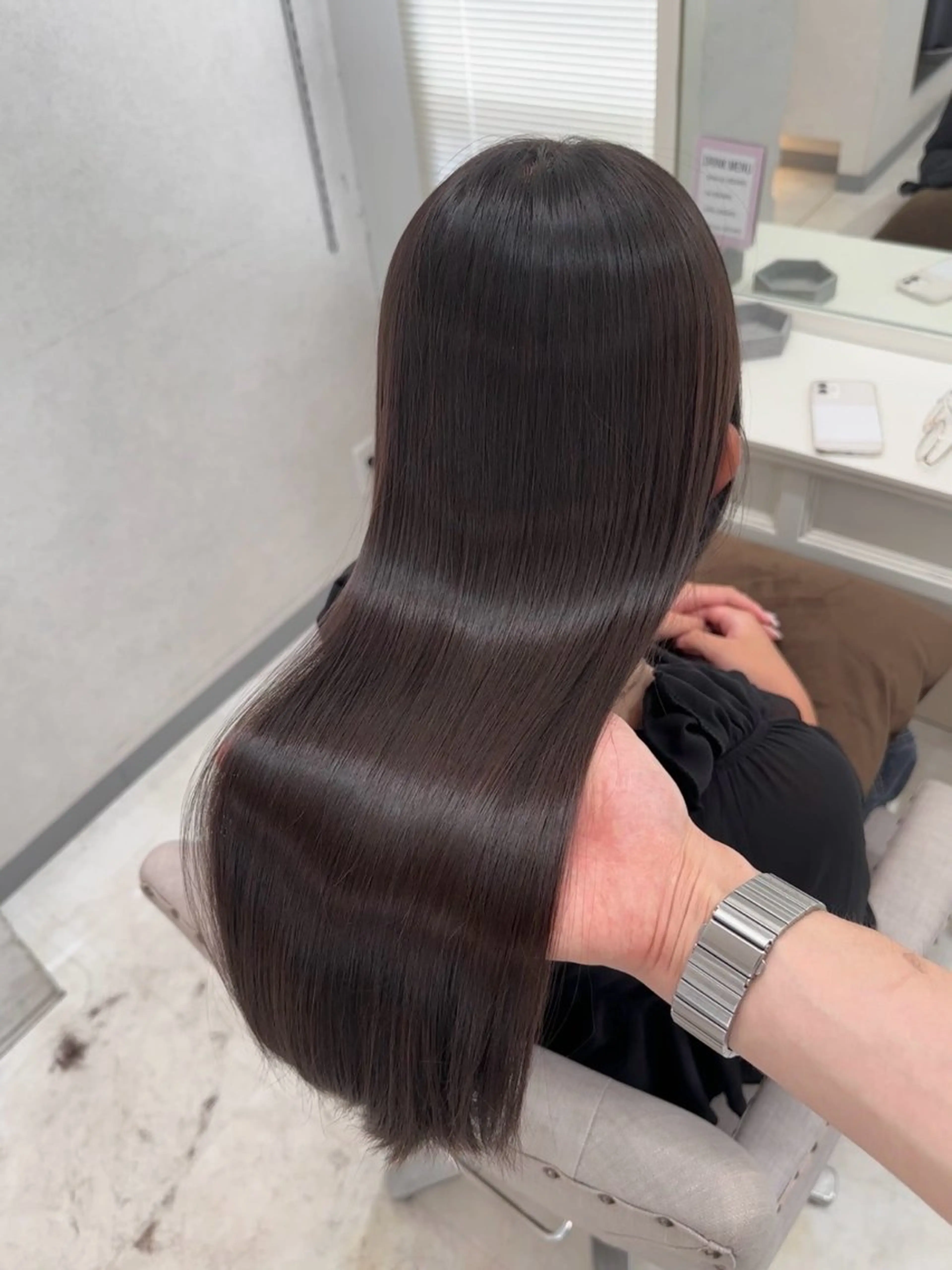 ロング カット ヘアカラー 縮毛矯正 トリートメント 髪質改善/縮毛矯正 梅田茶屋町/西尾祐作のヘアスタイル