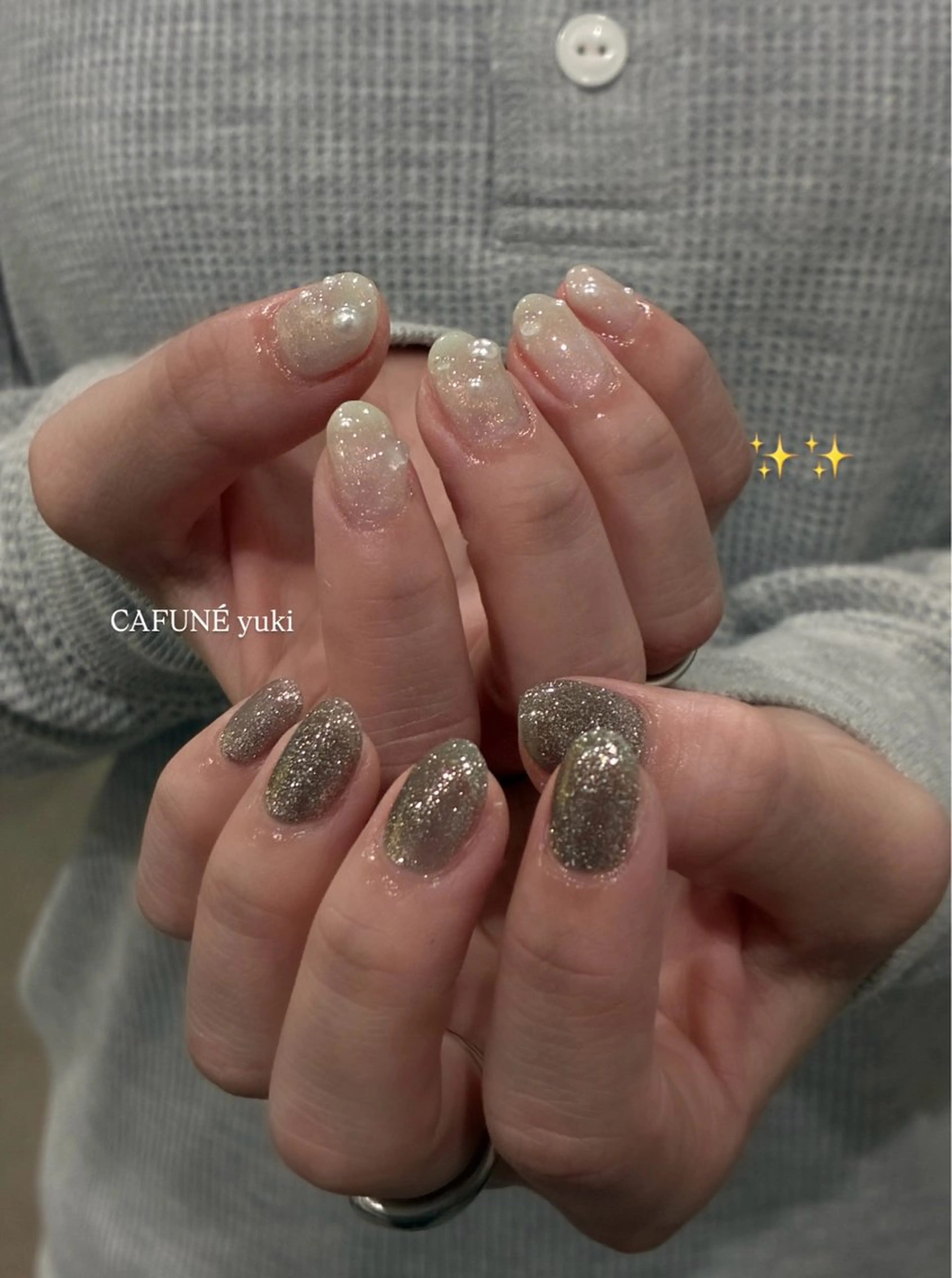 ネイル ハンドネイル CAFUNÉ tokyo所属・☾ ໋CAFUNE yuki︎︎𓂃⟡のネイルデザイン