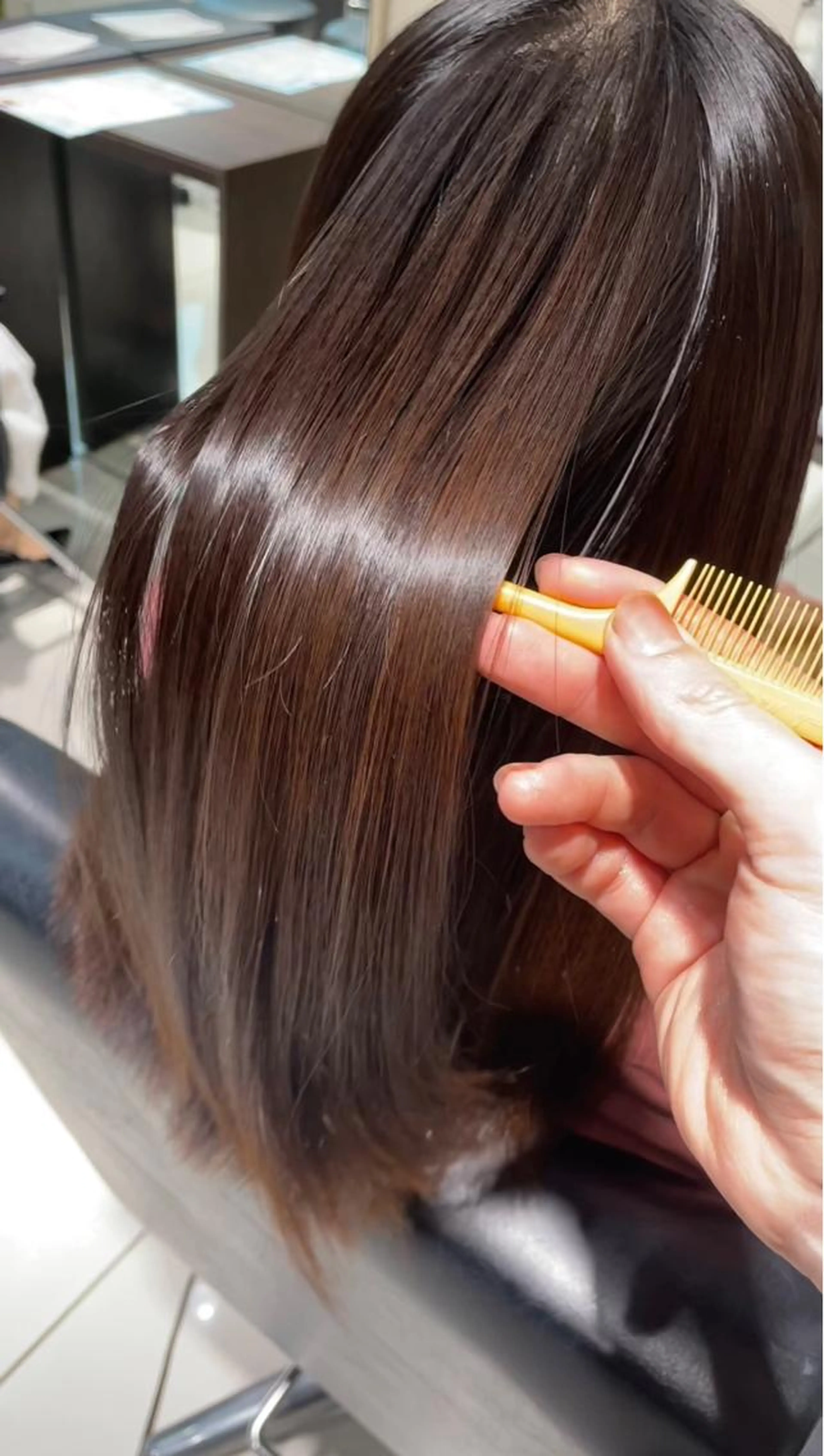 📍【ダメージレス縮毛矯正🙆♂️】毎日コテで巻きたい方はこれ🌟酸性ストレート+髪質改善パールプラチナ✨の写真