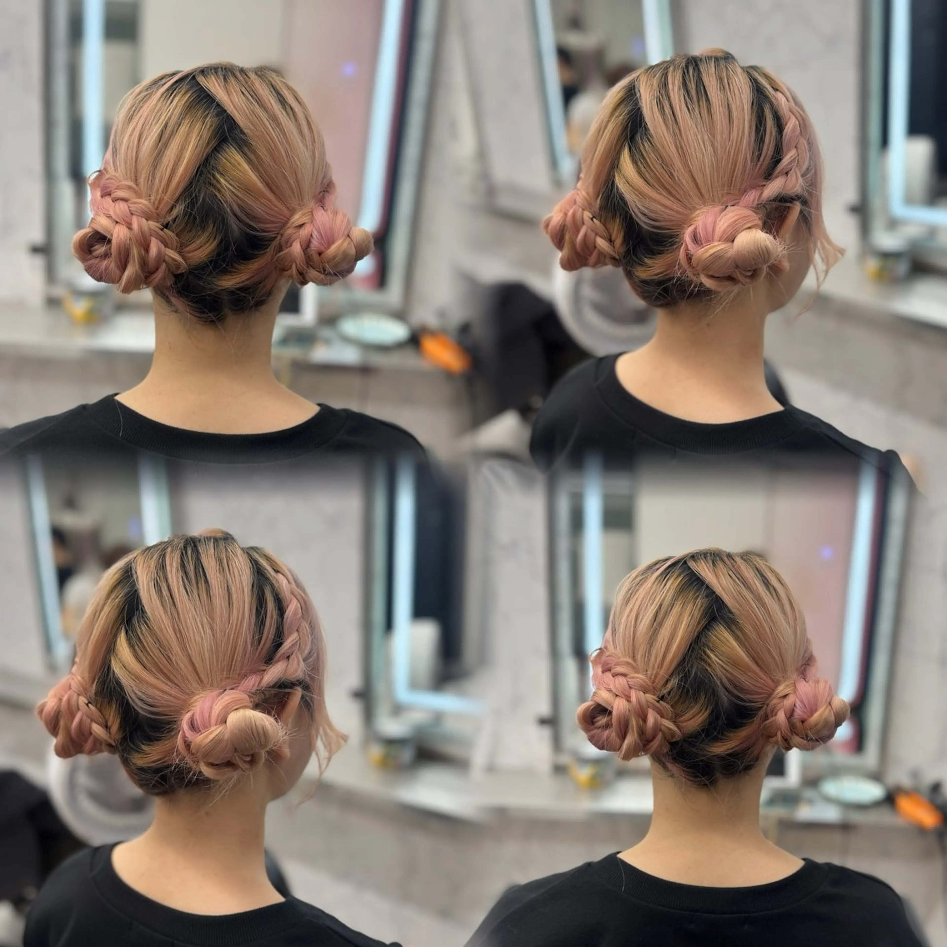 セミロング ヘアアレンジ お団子ヘア ヨシンモリ 韓国風ヘア ヘアセット JPCY MIRIYAのヘアスタイル