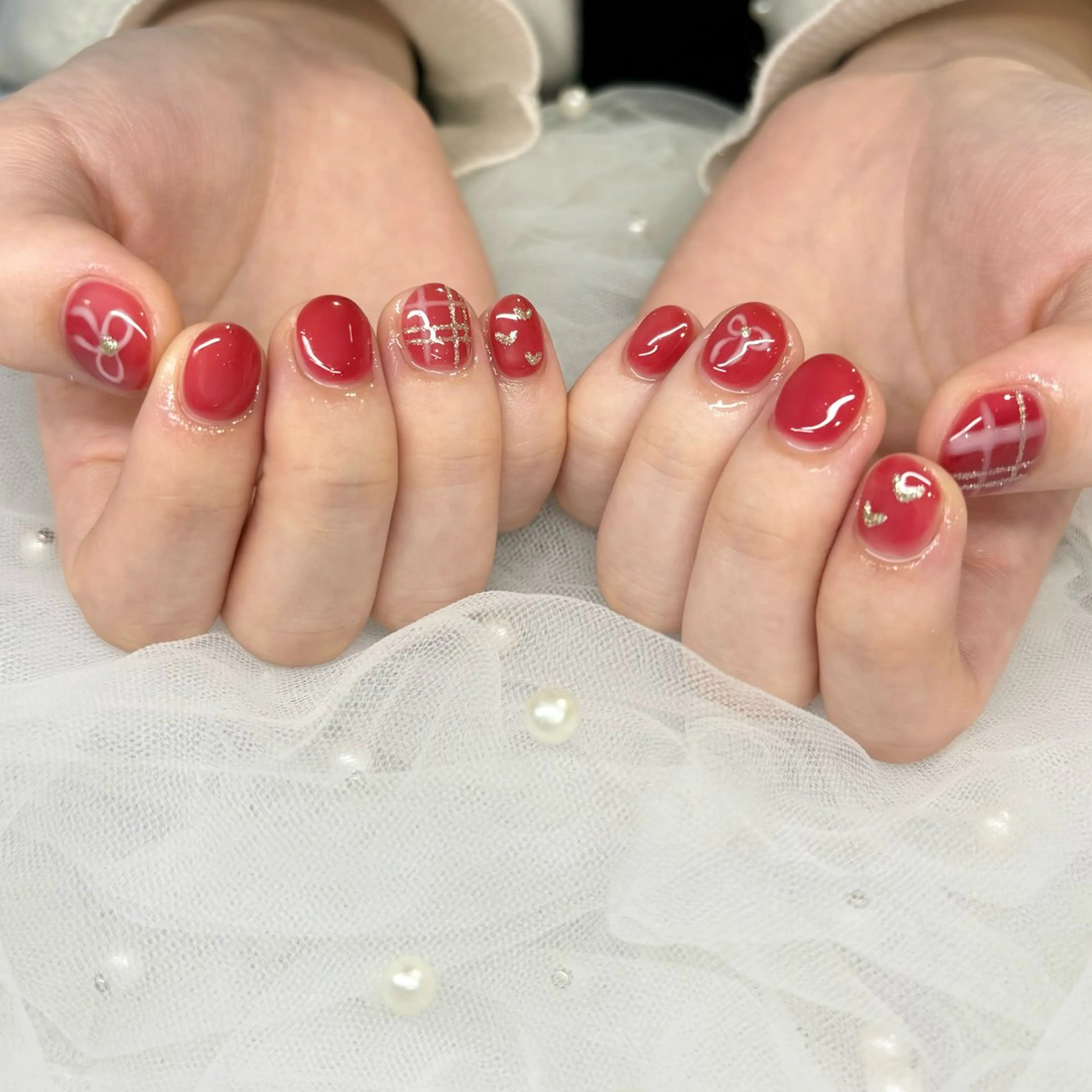 ネイル ピンク ハンドネイル 荒巻 めいのネイルデザイン