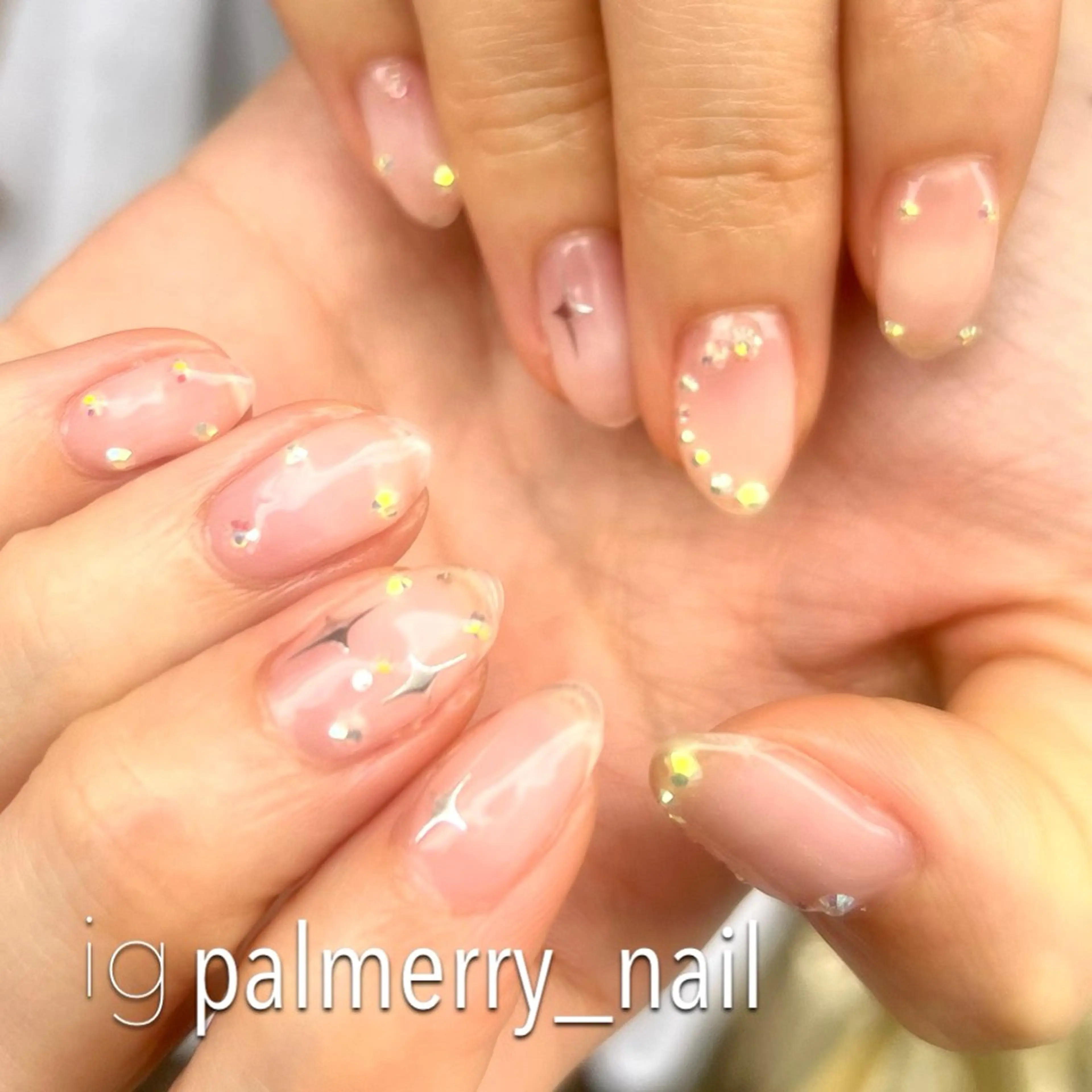 ネイル オーロラネイル クリアネイル ハンドネイル palmerry nail所属・住吉 美香のネイルデザイン