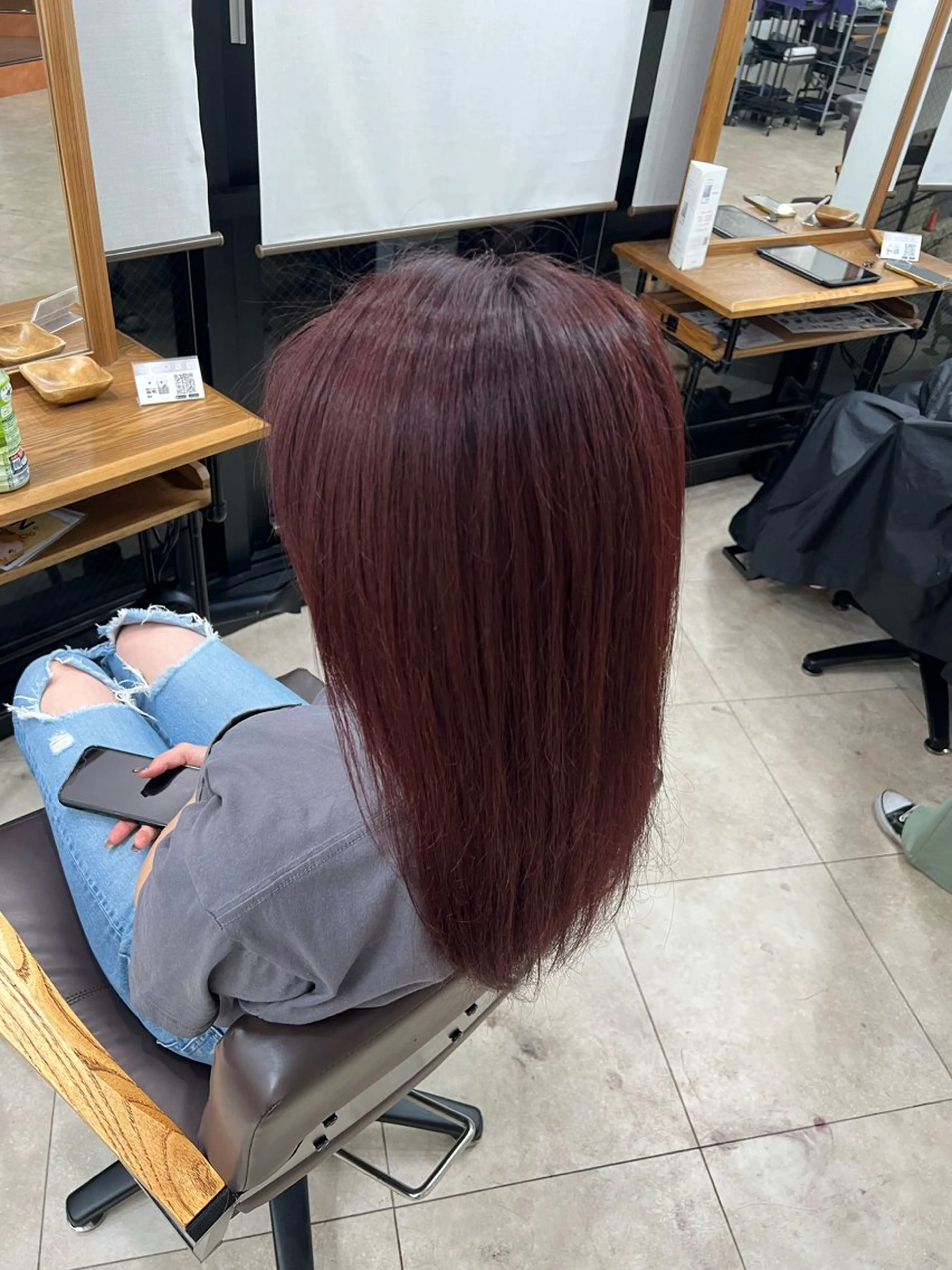 セミロング カラー レッドカラー Hair Design PRECT所属・谷川 一貴のヘアスタイル