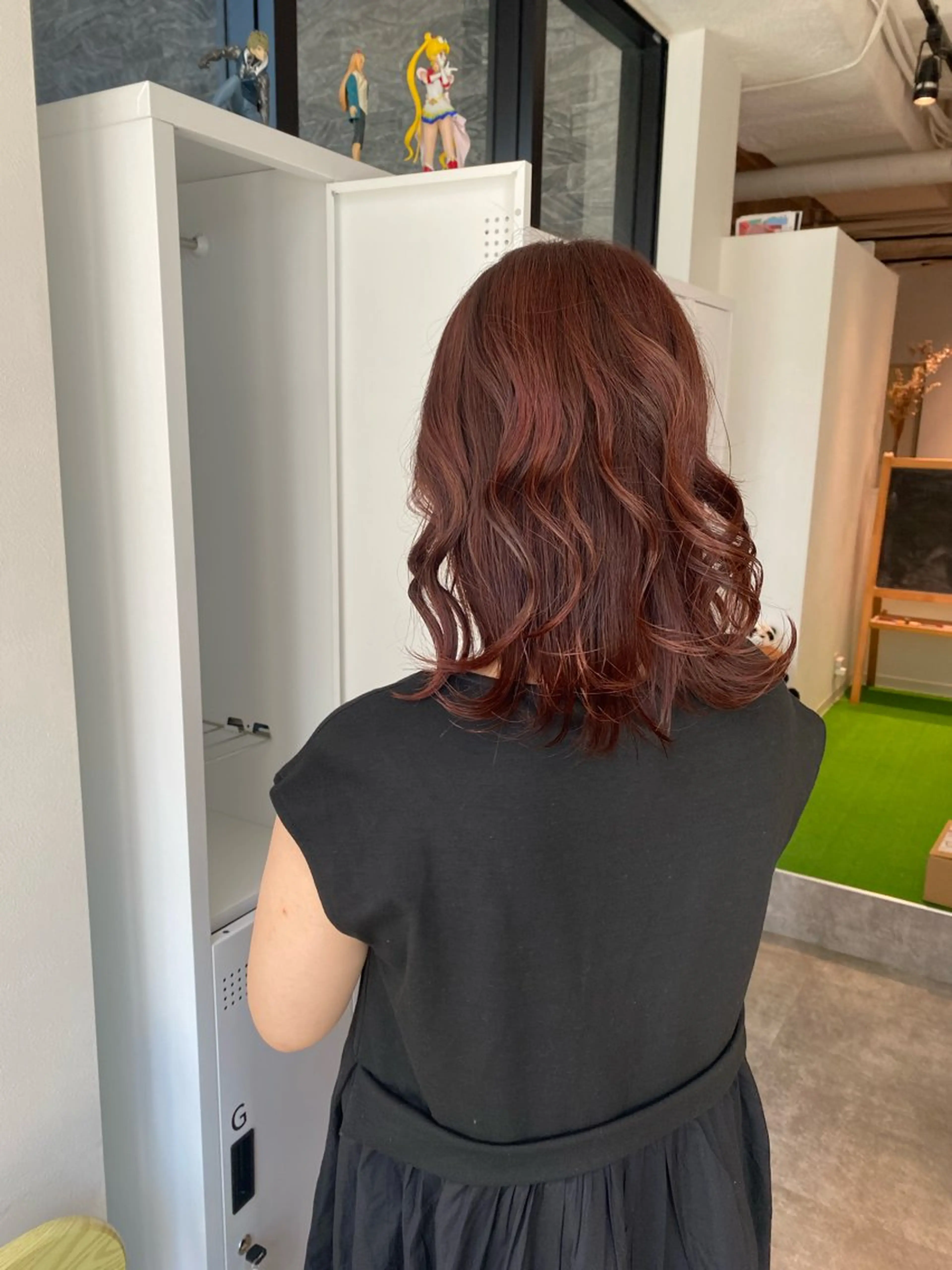 ミディアム カラー ブラウンカラー ピンクカラー ピンクブラウン カット ヘアカラー トリートメント オスズ 🎀´-のヘアスタイル