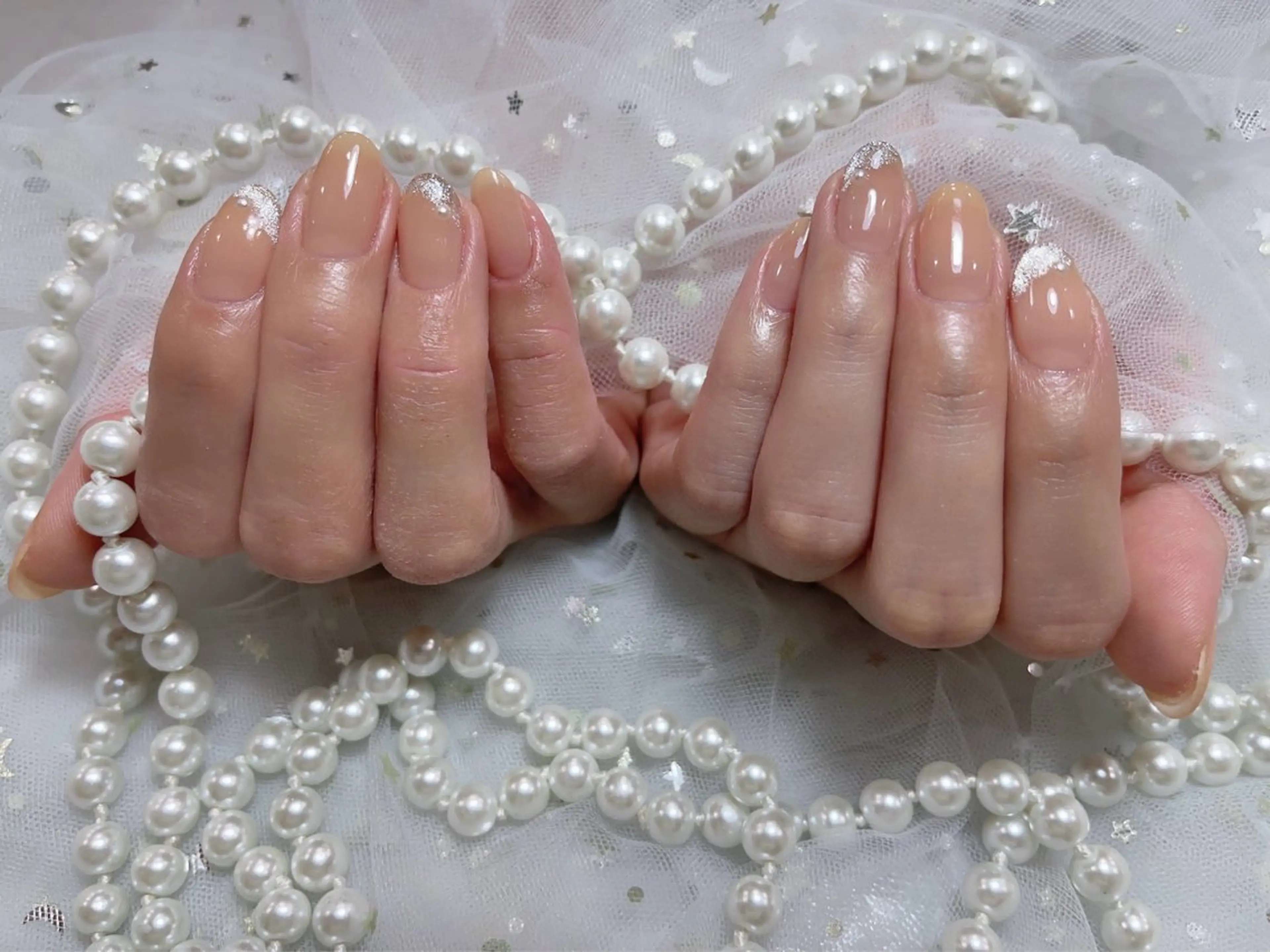 ネイル アートネイル フラッシュネイル フレンチネイル ガラスフレンチ グラデーション M2beauty Renaのネイルデザイン