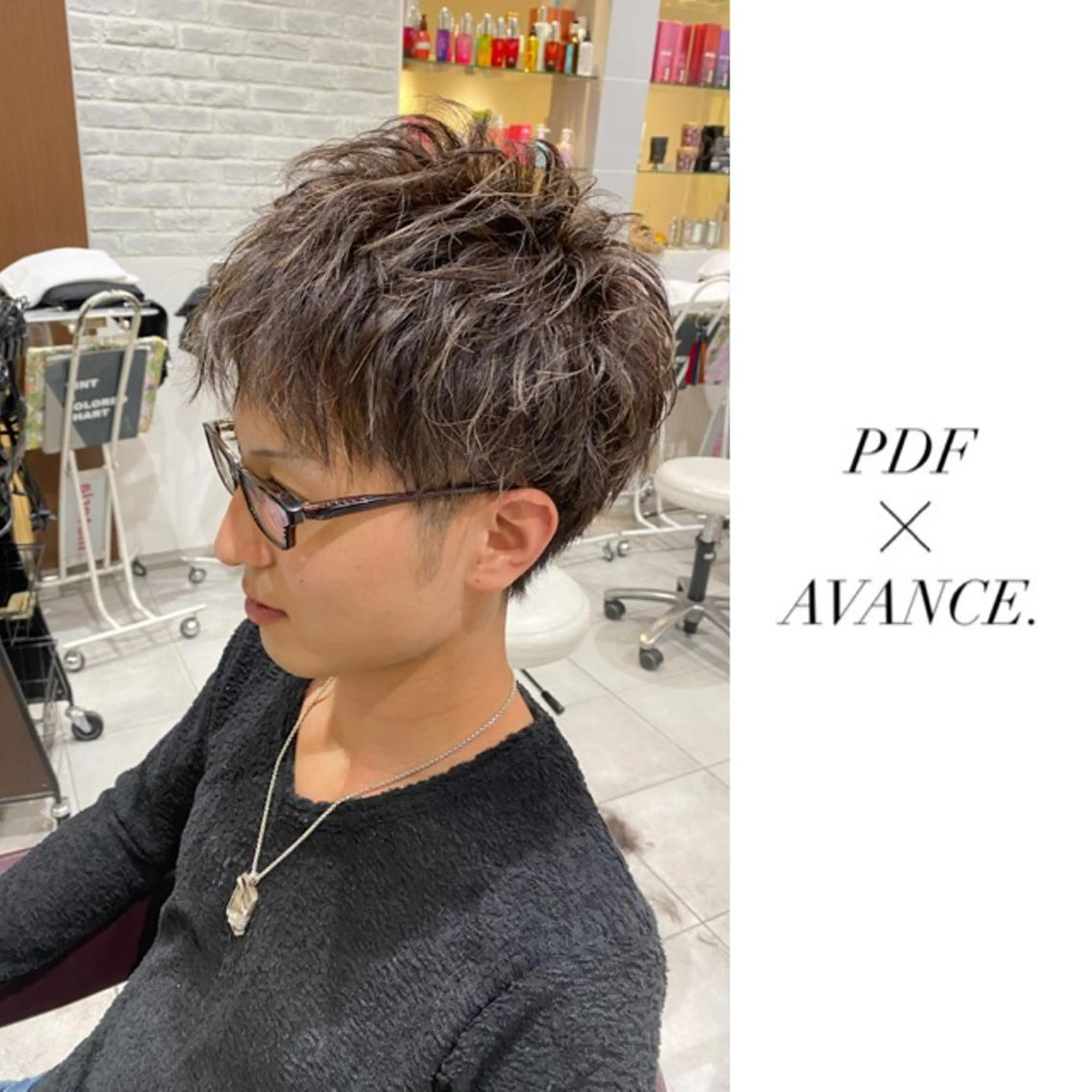 ショート カラー メンズ メンズハイライト ハイライトカラー ハイライト カット ヘアカラー AVANCE.難波 店長 松元のヘアスタイル