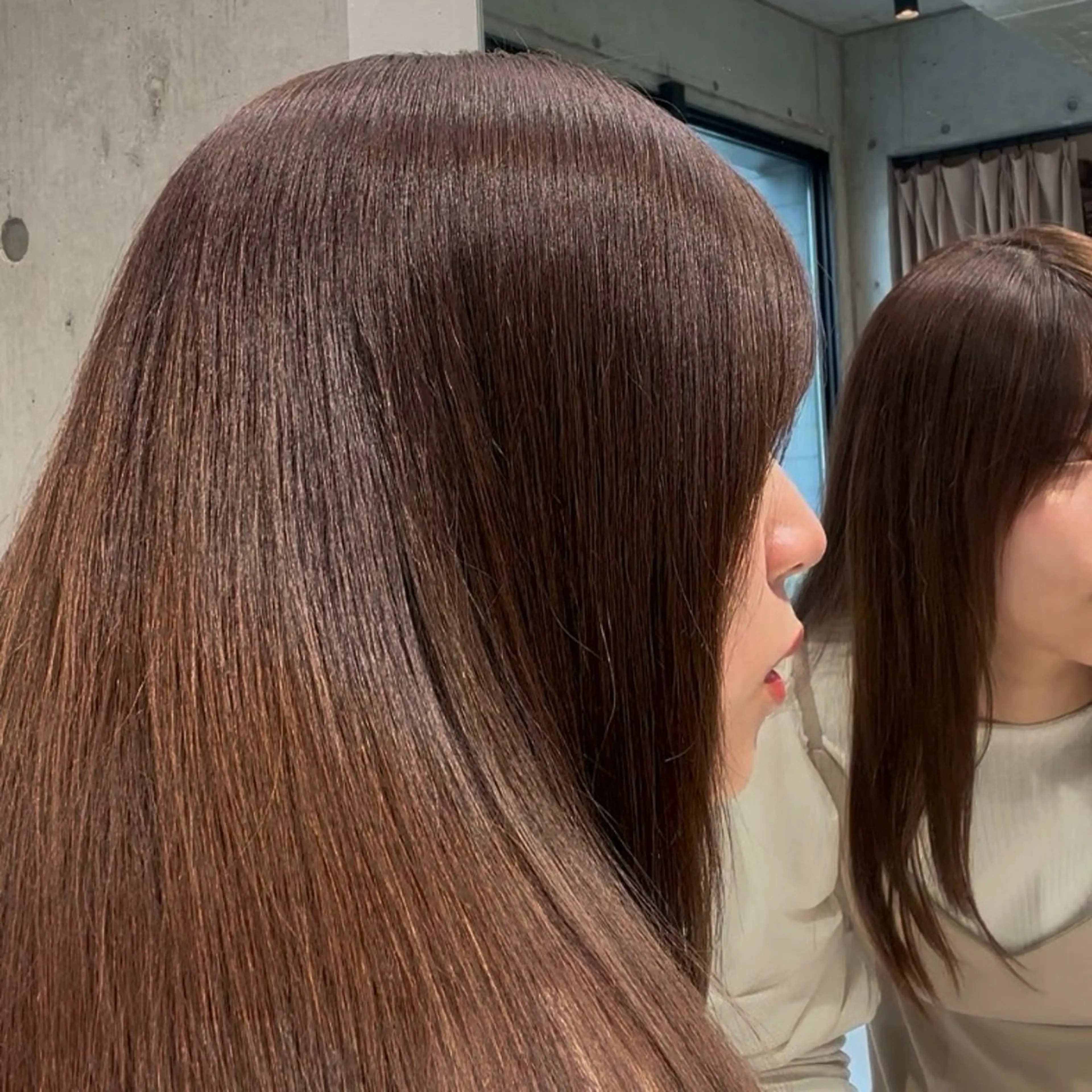 セミロング 髪質改善 カット 縮毛矯正 トリートメント ban's beauty dream所属・透明感／髪質改善 ／ りかのヘアスタイル