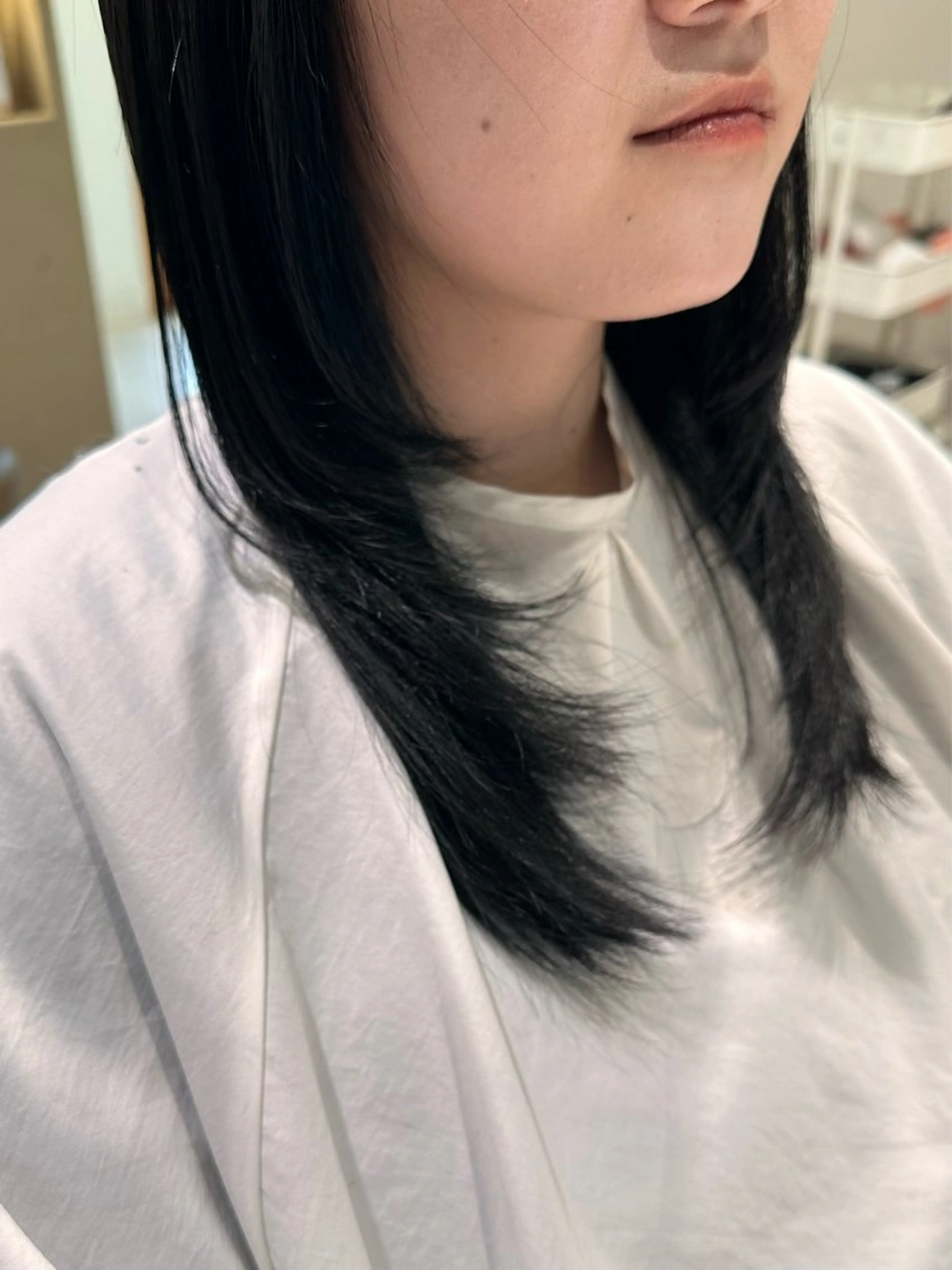 セミロング カット ツヤ感/透明感カラー /蟹江/harunaのヘアスタイル