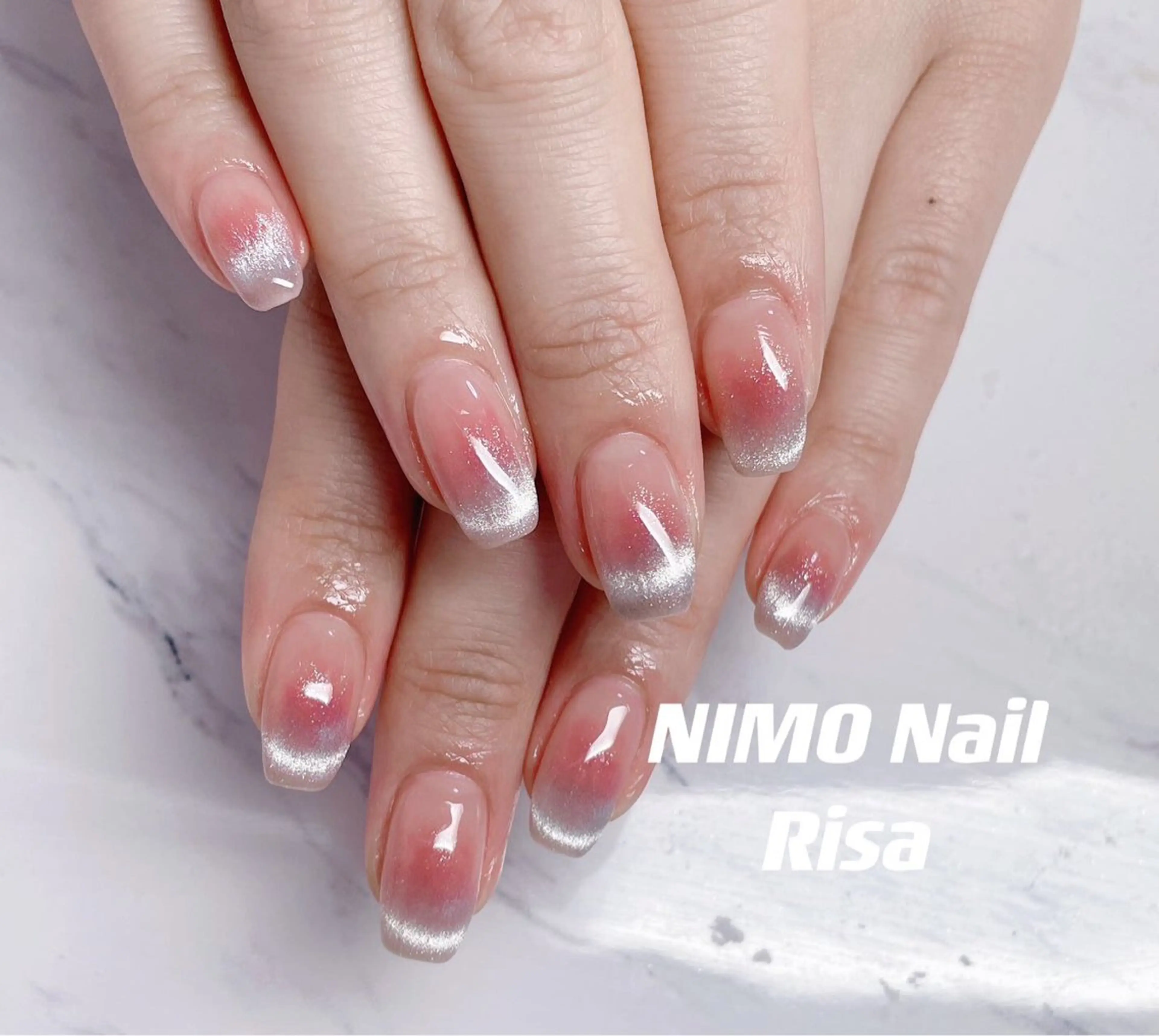 ネイル チークネイル フレンチネイル マグネットネイル マグネットフレンチ ハンドネイル RI SA☀️ リサのネイルデザイン