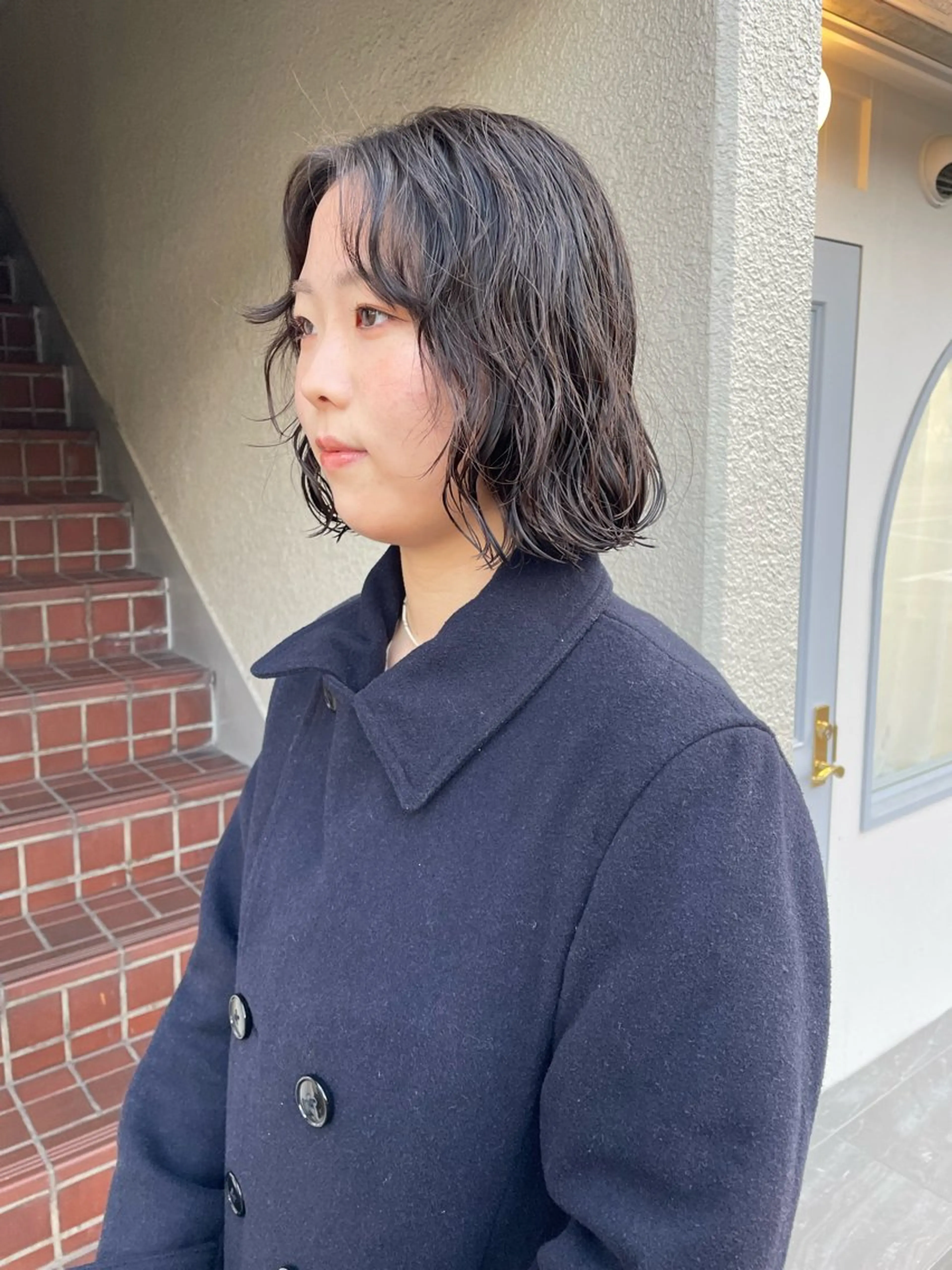 ミディアム パーマ パーマ カットモデル/ ハイトーン/ゆうあのヘアスタイル