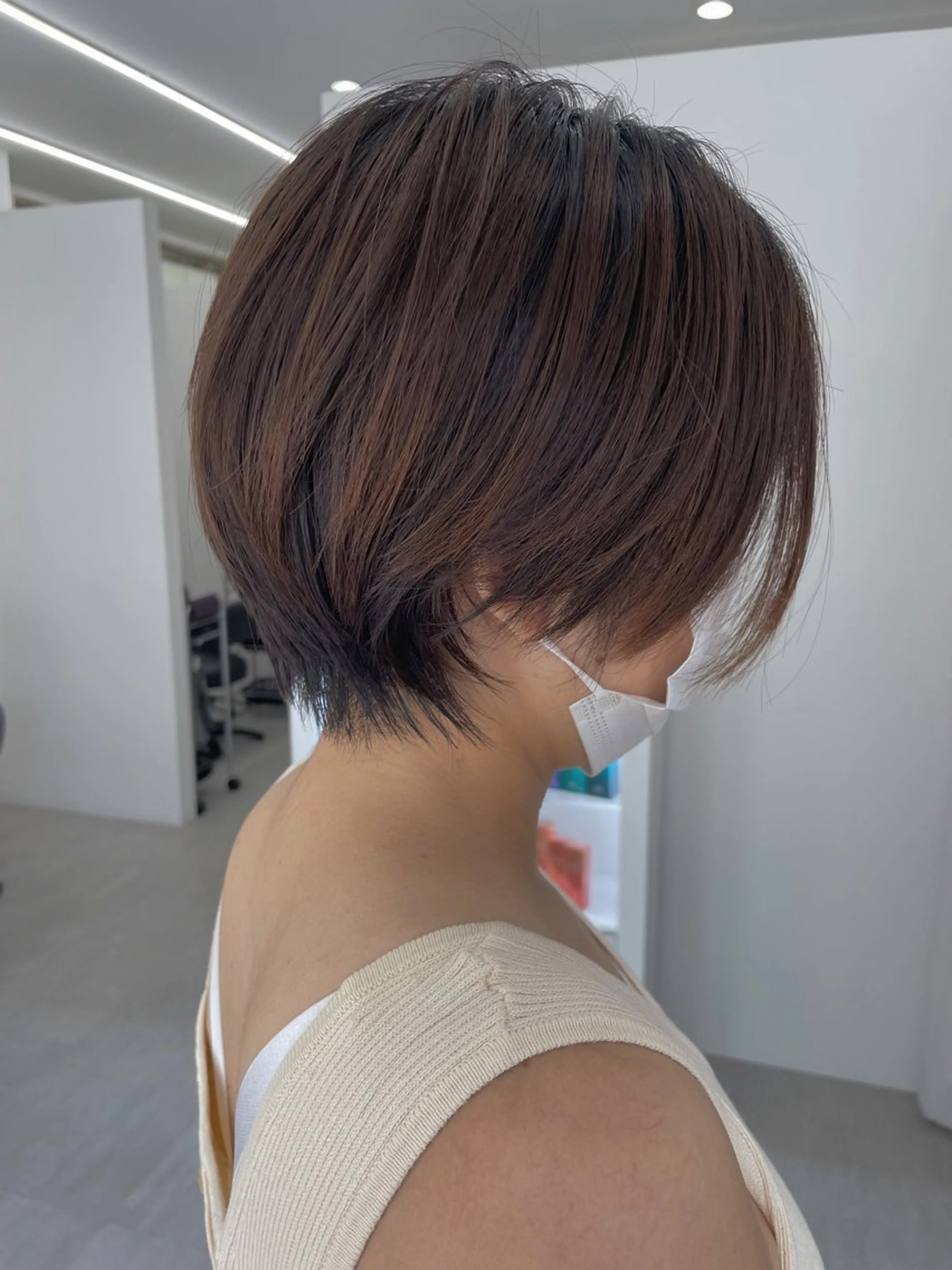 ショート ショートボブ ボブ くびれヘア ショートヘア カット 新村 華奈絵のヘアスタイル