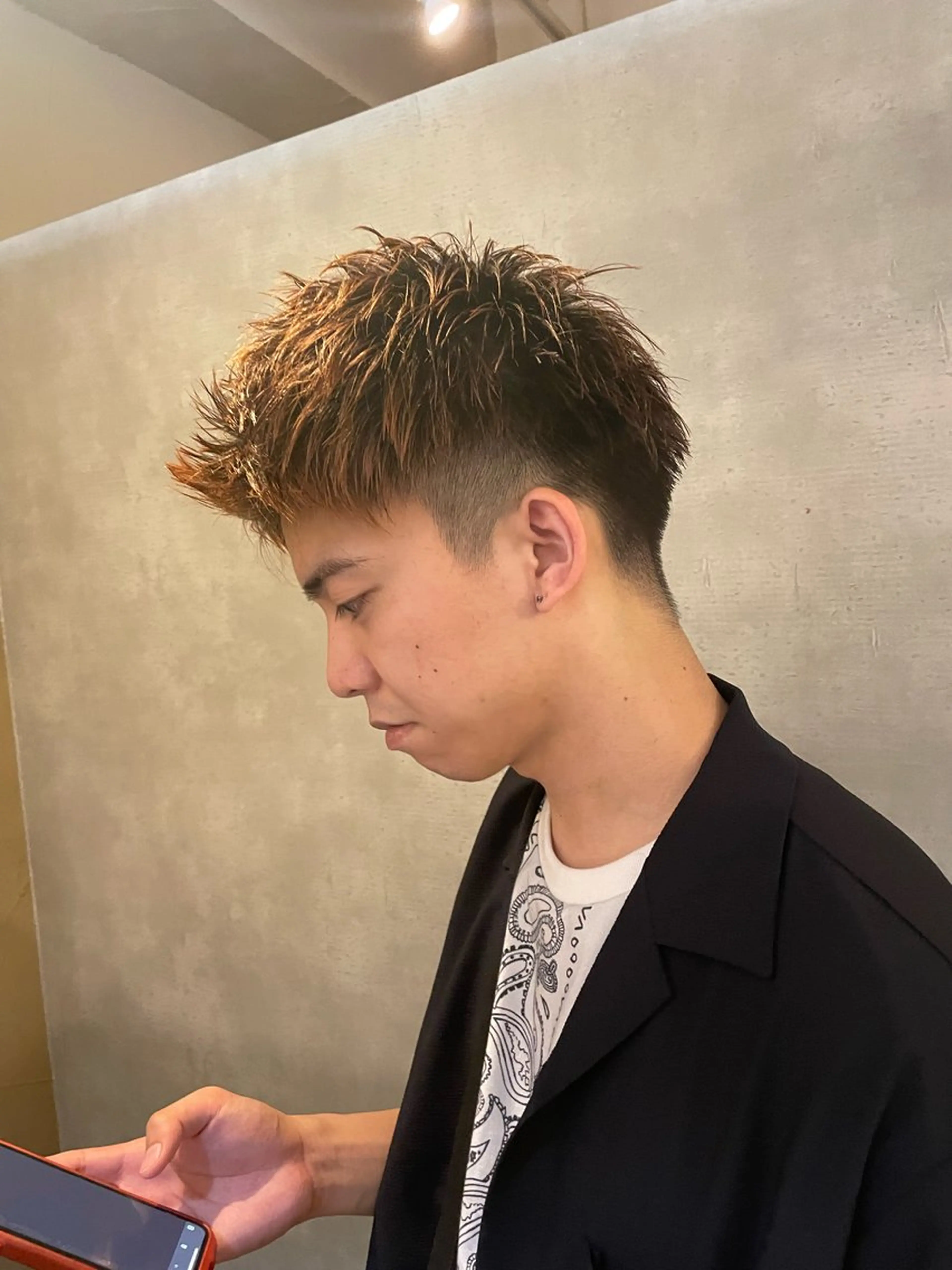 メンズ センターパート マッシュ メンズパーマ メンズツイストパーマ ツーブロック カット ヘアセット フリーランスシェアサロンルレイル所属・心斎橋/メンズ /ルレイル/地形真希のヘアスタイル