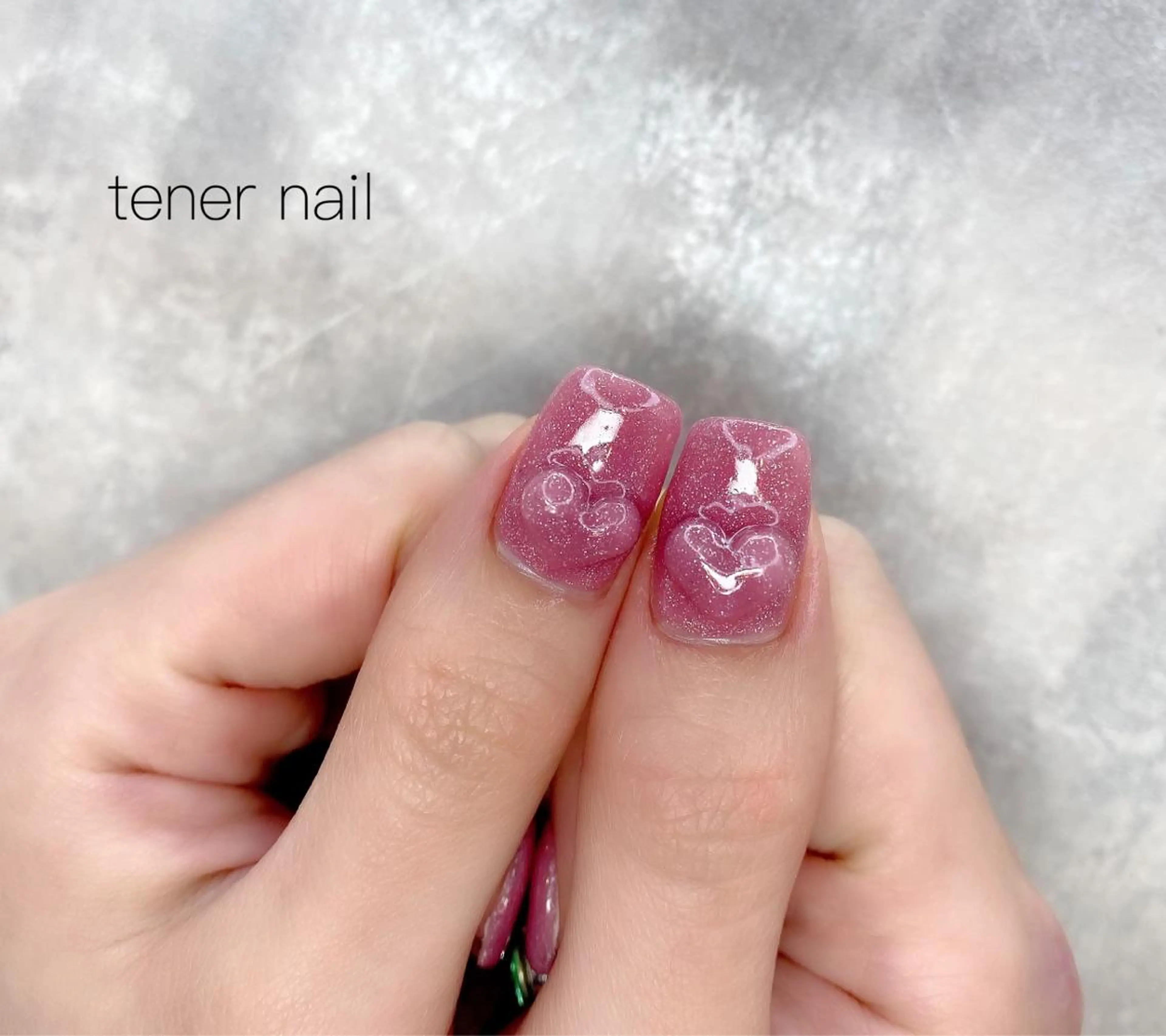 ネイル ハート ぷっくりネイル tener  nail  テネルネイル所属・テネルネイル tener nailのネイルデザイン