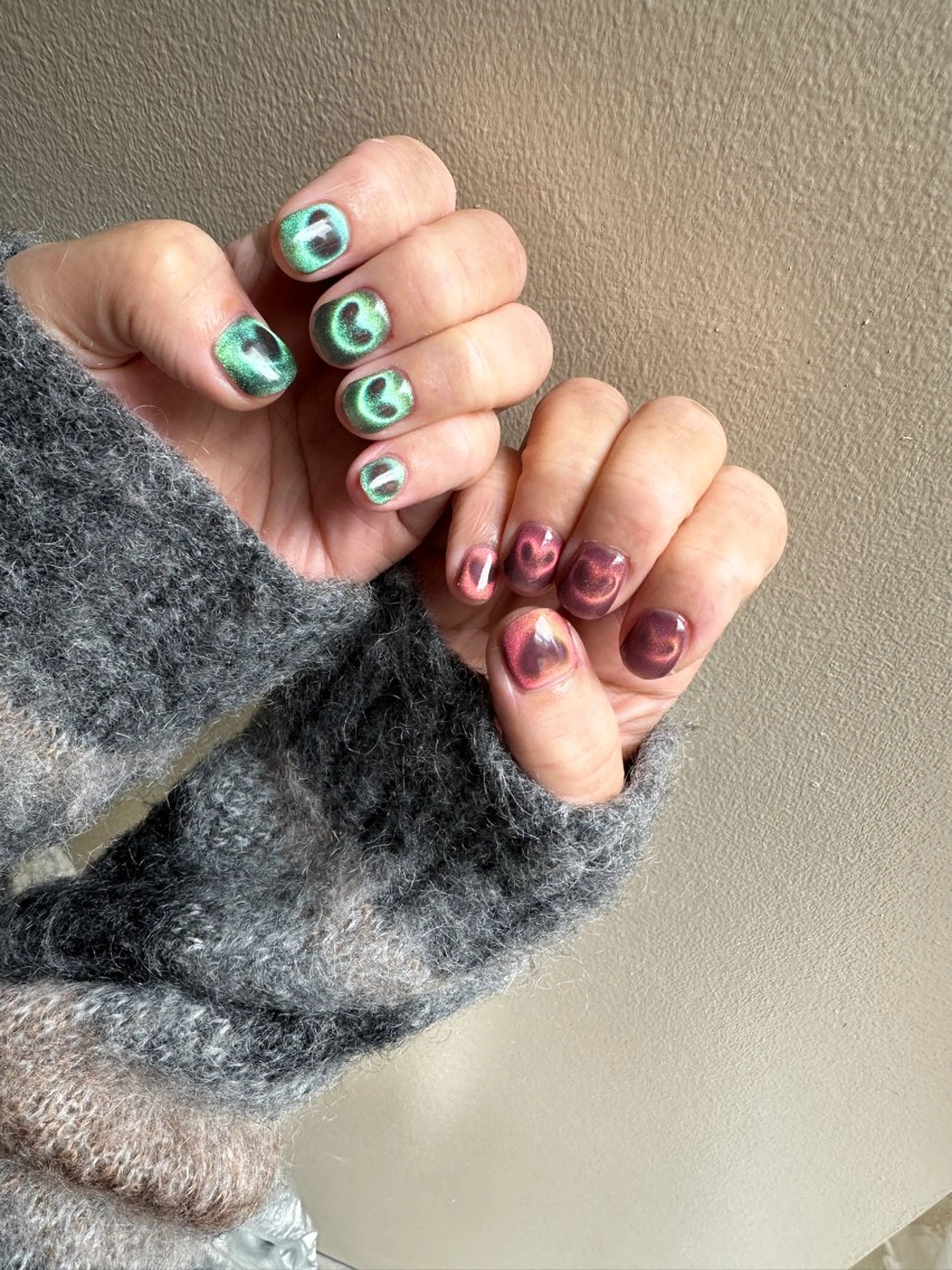 ネイル ハート マグネットネイル nail salon  ∞ mikanal ∞所属・nailsalon ∞ ﾐｶﾅﾙ ∞のネイルデザイン