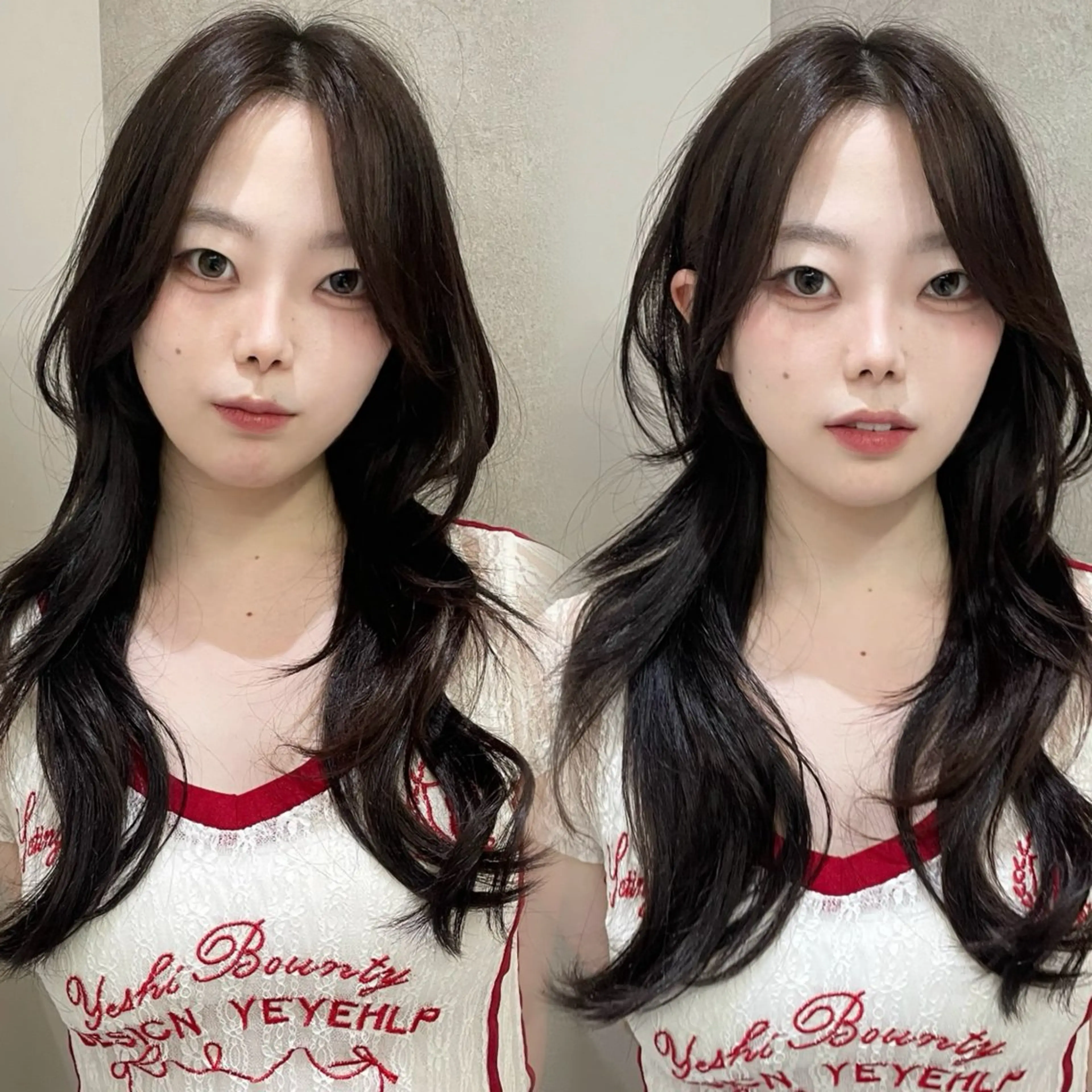 セミロング ハッシュカット ハッシュカット🖤 レイヤー/透けカラーのヘアスタイル