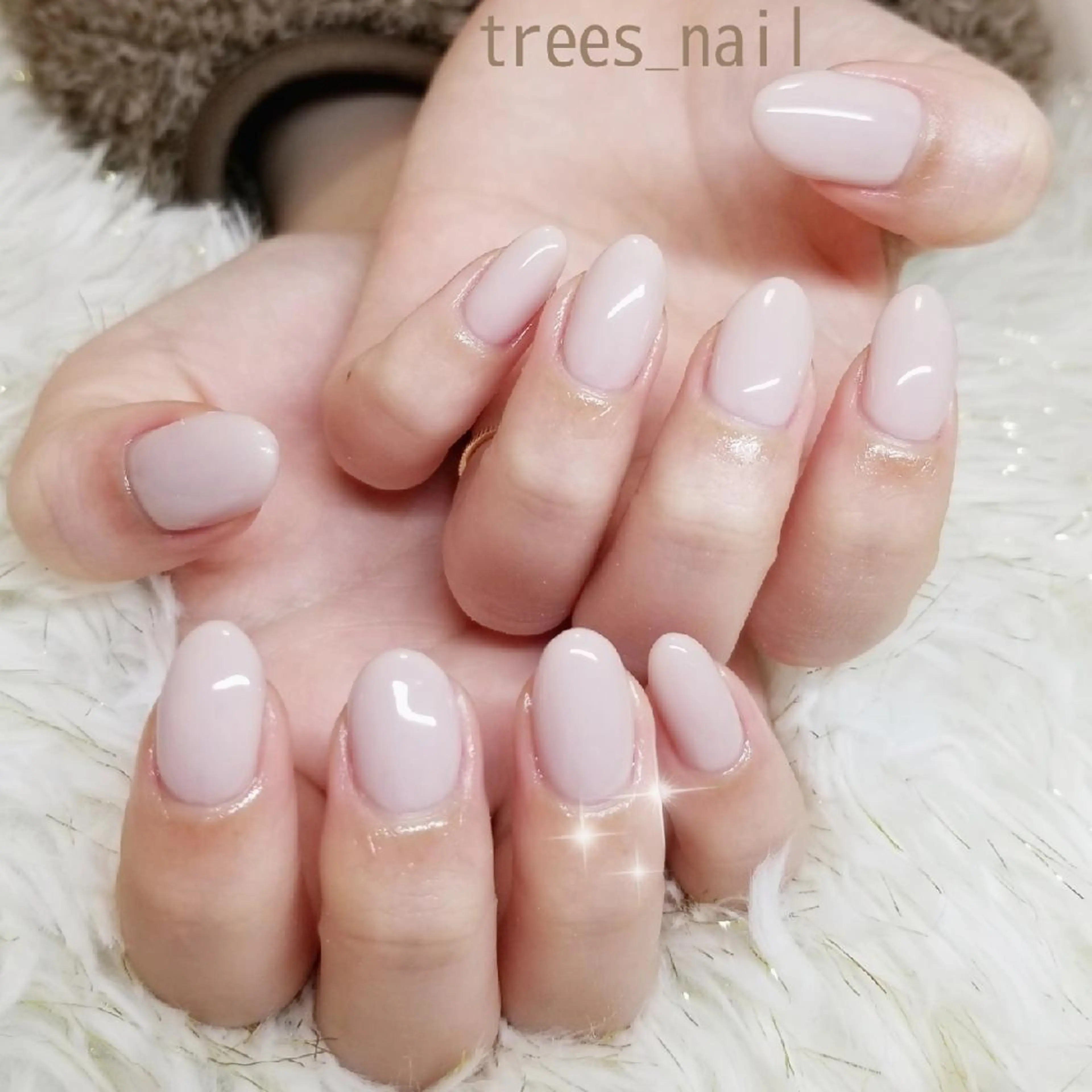 ネイル オフィスネイル ワンカラーネイル ピンク ピンクベージュ シンプルネイル trees_ nailのネイルデザイン