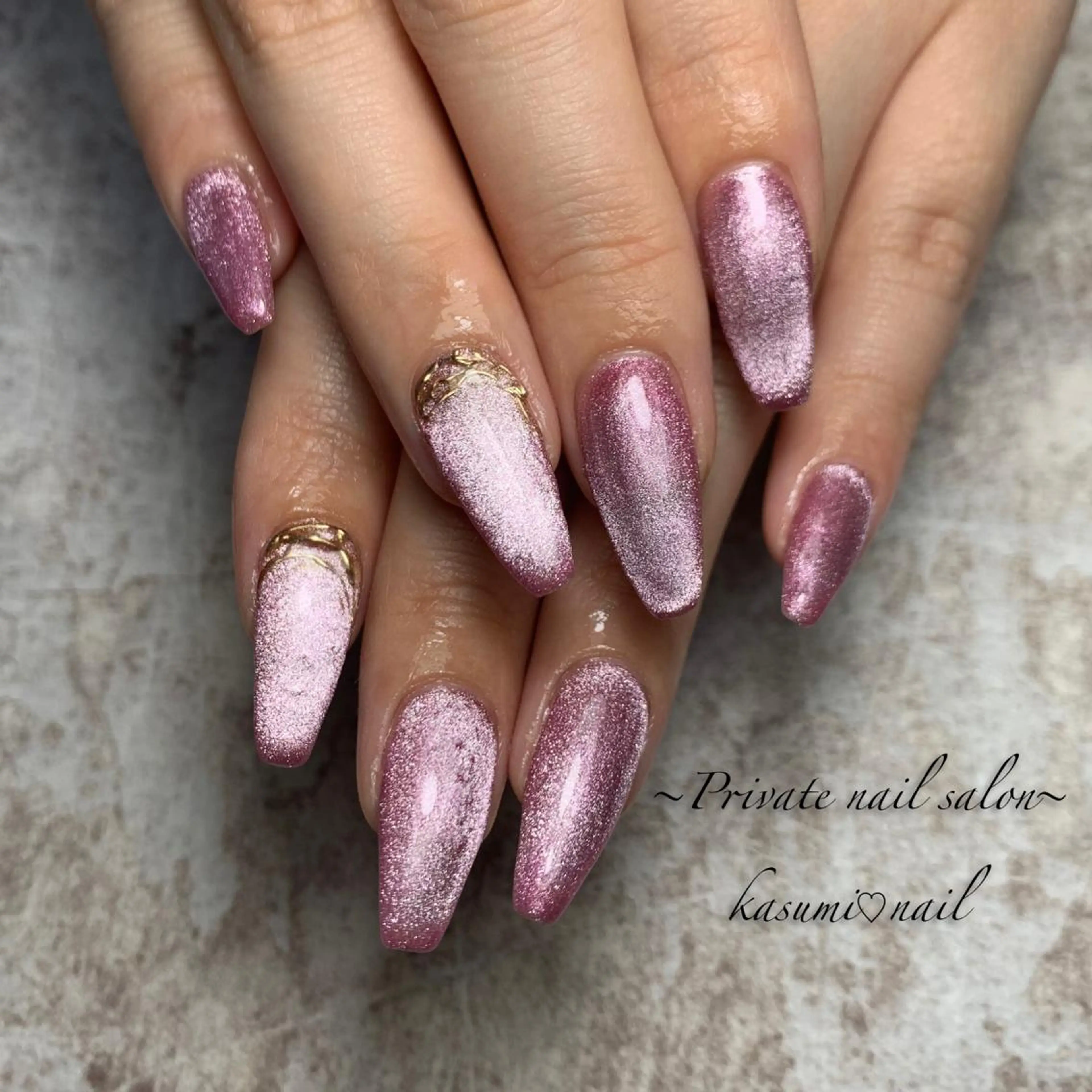 ネイル マグネットネイル ミラーネイル ニュアンスネイル 春ネイル KASUMI♡ Nailのネイルデザイン