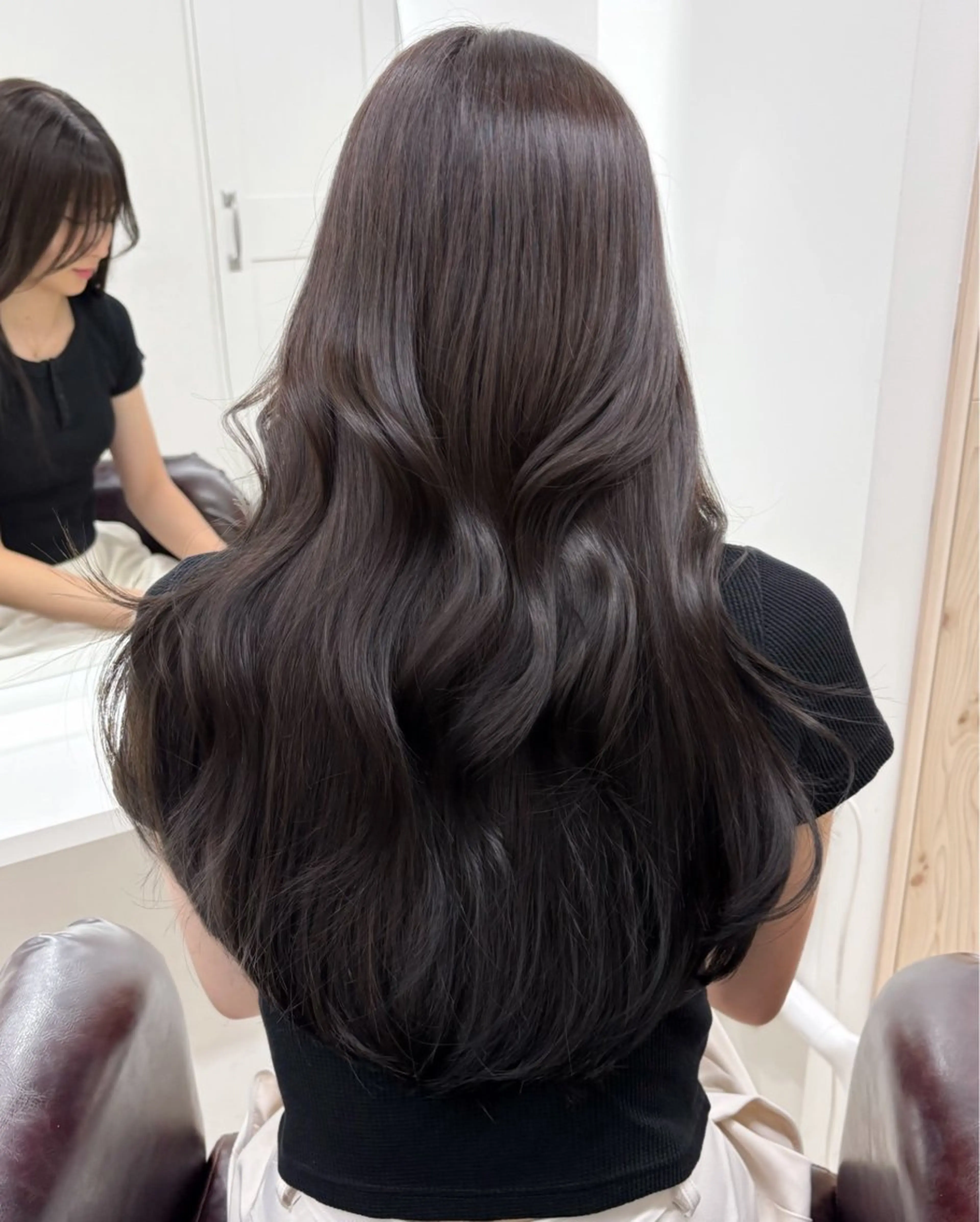 セミロング カラー カット ヘアカラー トリートメント ヘアセット 新宿/韓国ヘア/ 髪質改善ストレートのヘアスタイル