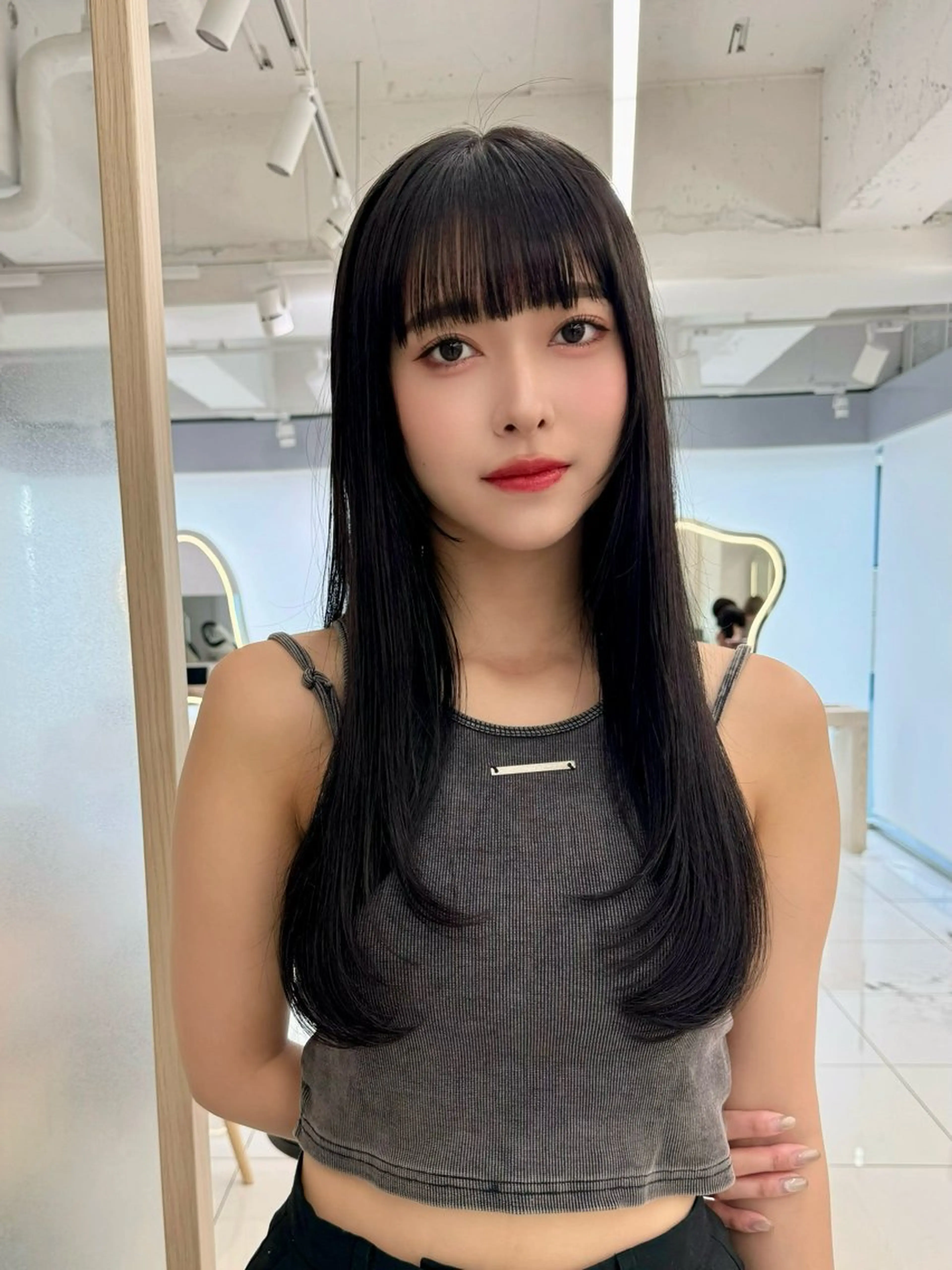 ロング レイヤー/韓国/ 顔周り/しんやのヘアスタイル