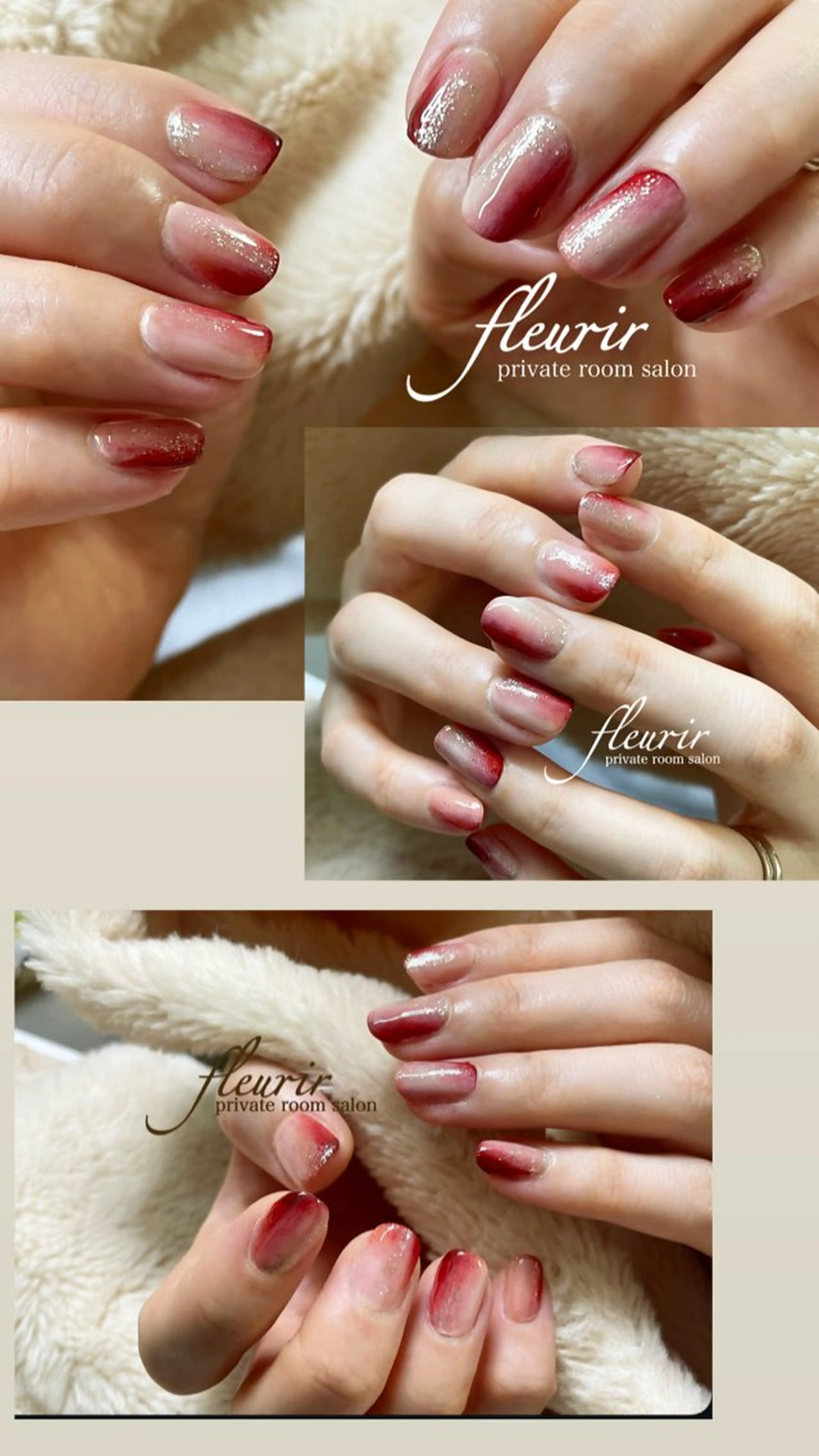 ネイル ボルドー ゴールド ラメ(グリッター) ニュアンスネイル ワンカラーネイル ハンドネイル フルリール 【プライベートサロンのネイルデザイン