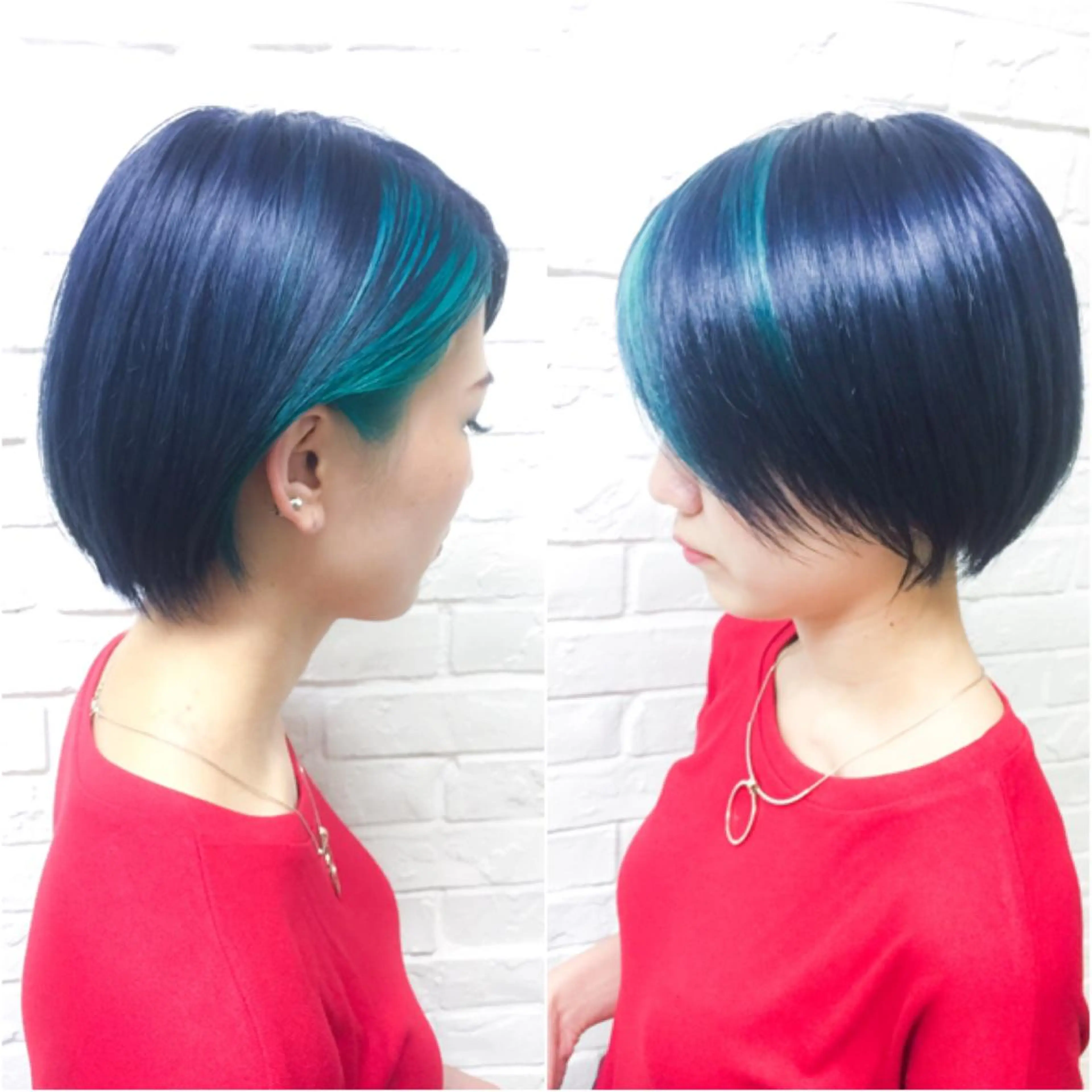 ショート カラー ブリーチ ブルーカラー メッシュ エクステリピート率 No.1 菊池　悠介のヘアスタイル